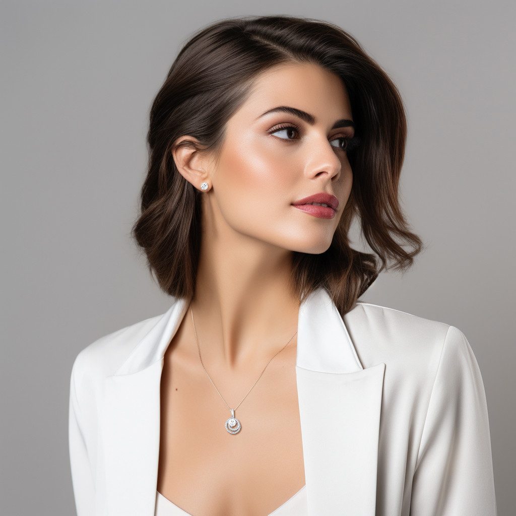 LÖB Ohrring und Ketten Set 925 Silber Ohrringe Halskette Ewige Ring Anhänge günstig online kaufen