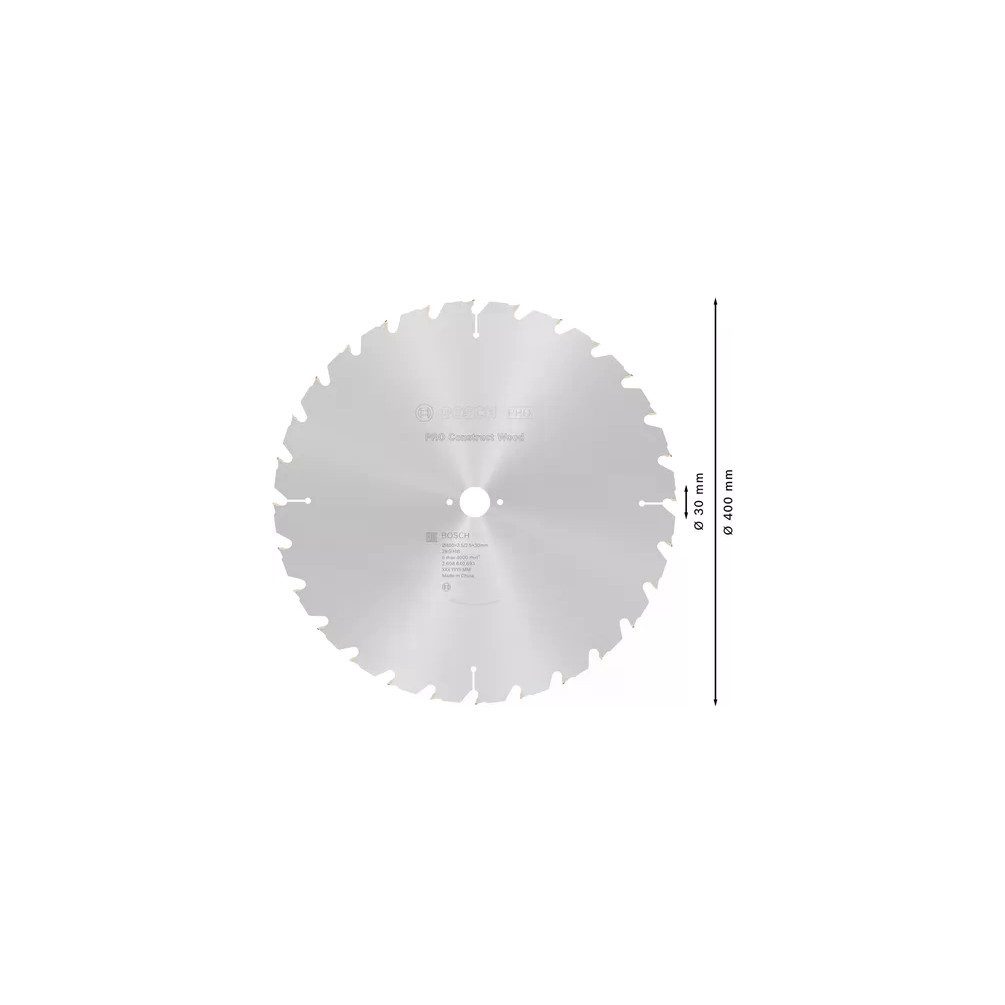 BOSCH Kreissägeblatt Kreissägeblatt Construct Wood, 400 x 30 x 3,5 mm, (1-St), Bohrung 30 mm – Bild 2 von 2