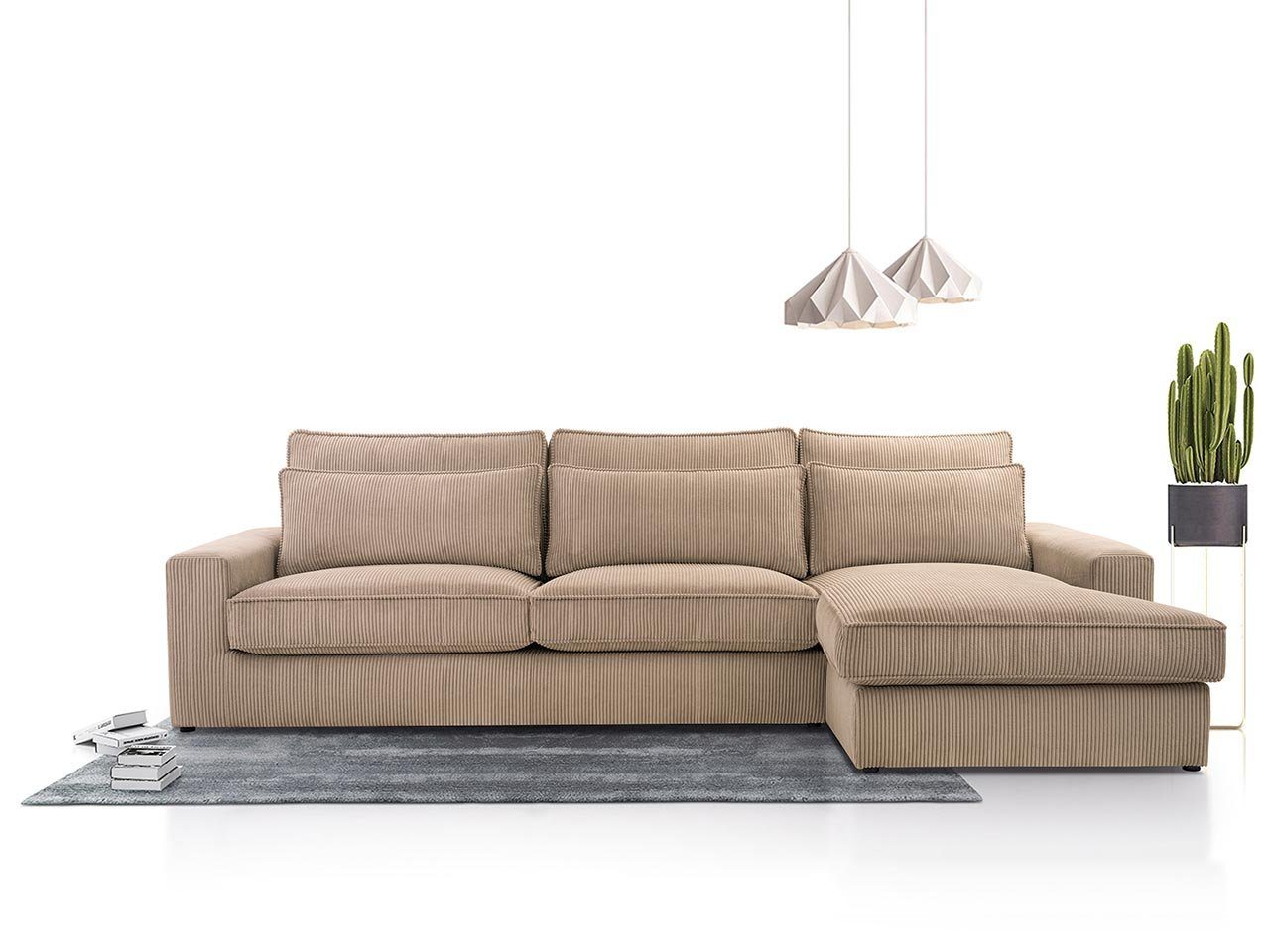 MKS MÖBEL Ecksofa CANES, L - Form Couch, mit lose Kissen, modern Ecksofa Braun Lincoln