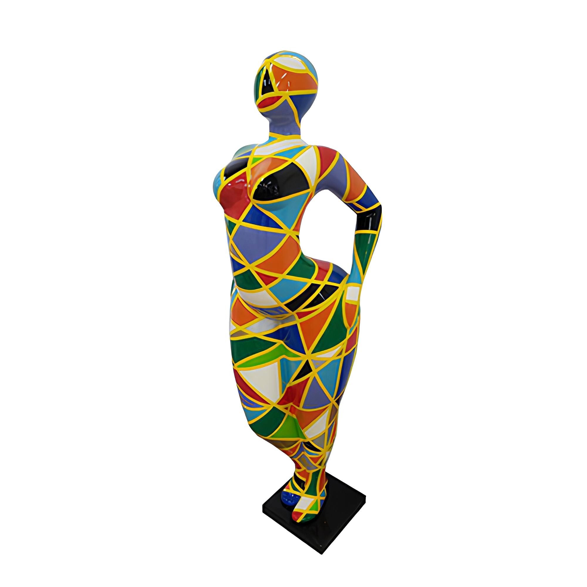 Xlmoebel Skulptur Elegante abstrakte Dekofigur aus PVC in Silber (Skulptur N113B-130cm), Hergestellt in Europa