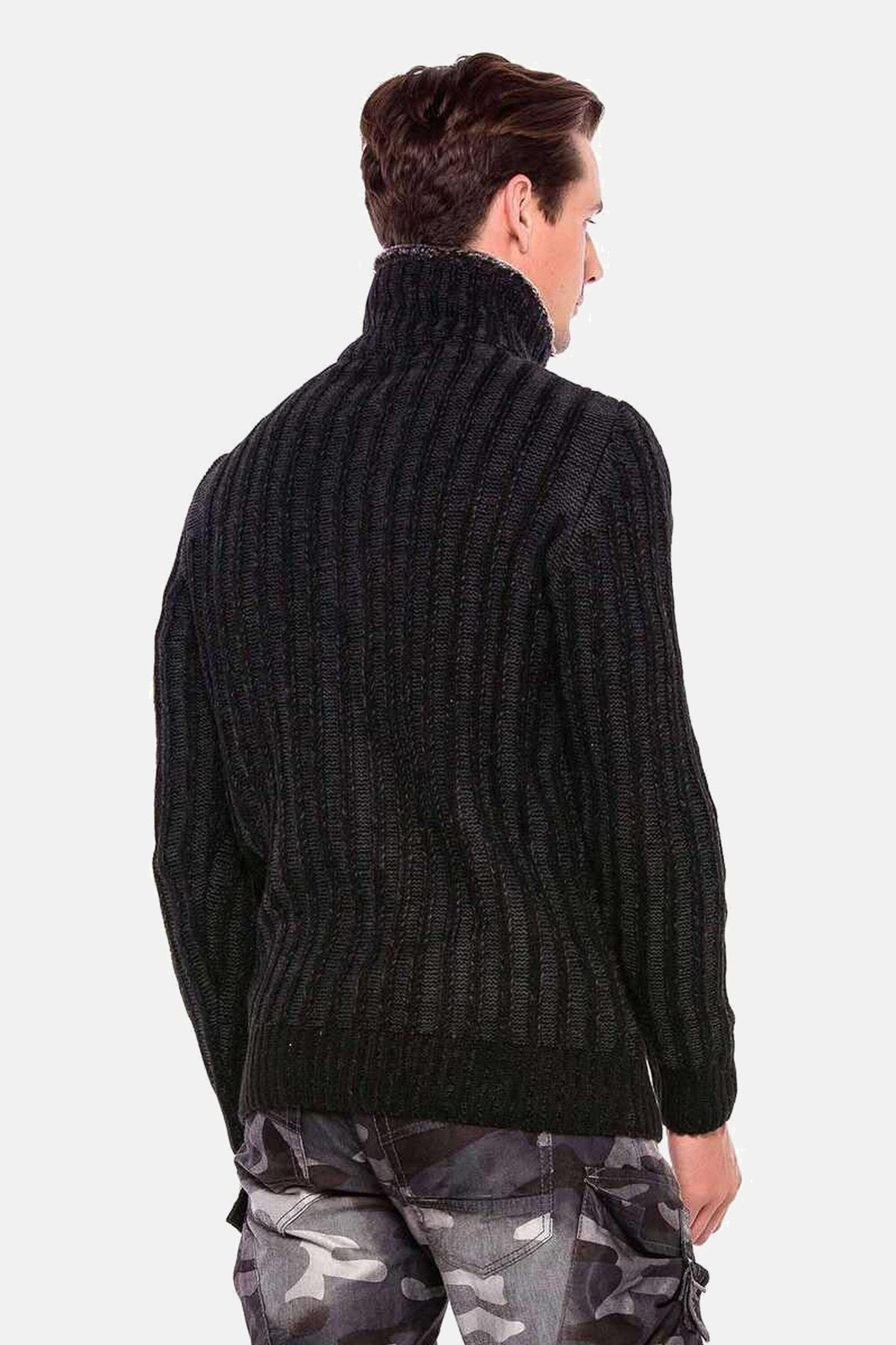 Cipo & Baxx Strickpullover Pullover (1-tlg) mit Verschlussschnalle, CP213