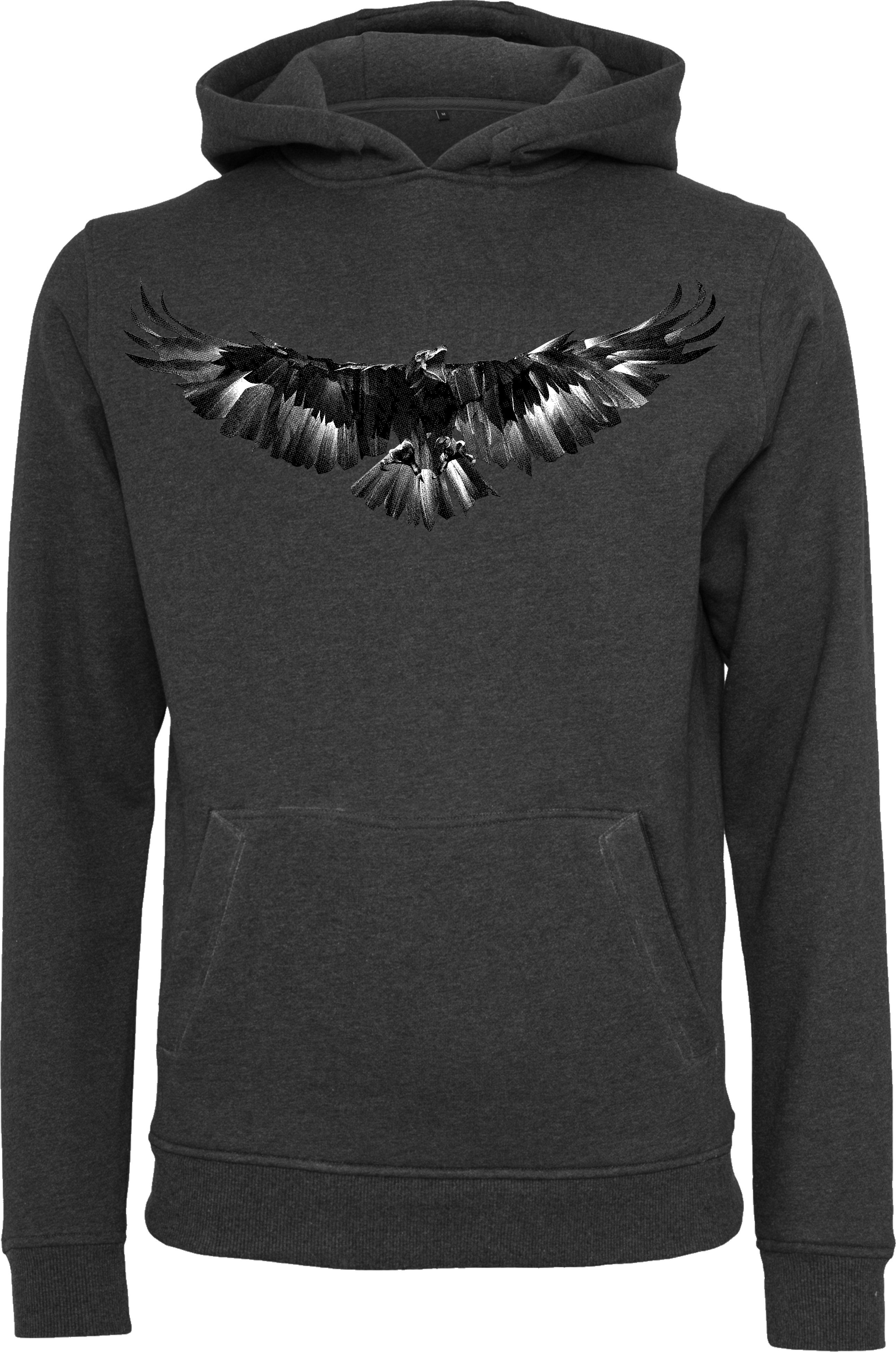 Baddery Kapuzenpullover Wikinger Hoodie: "Rabe" - Wikinger Vikings Pulli, hochwertiger Siebdruck