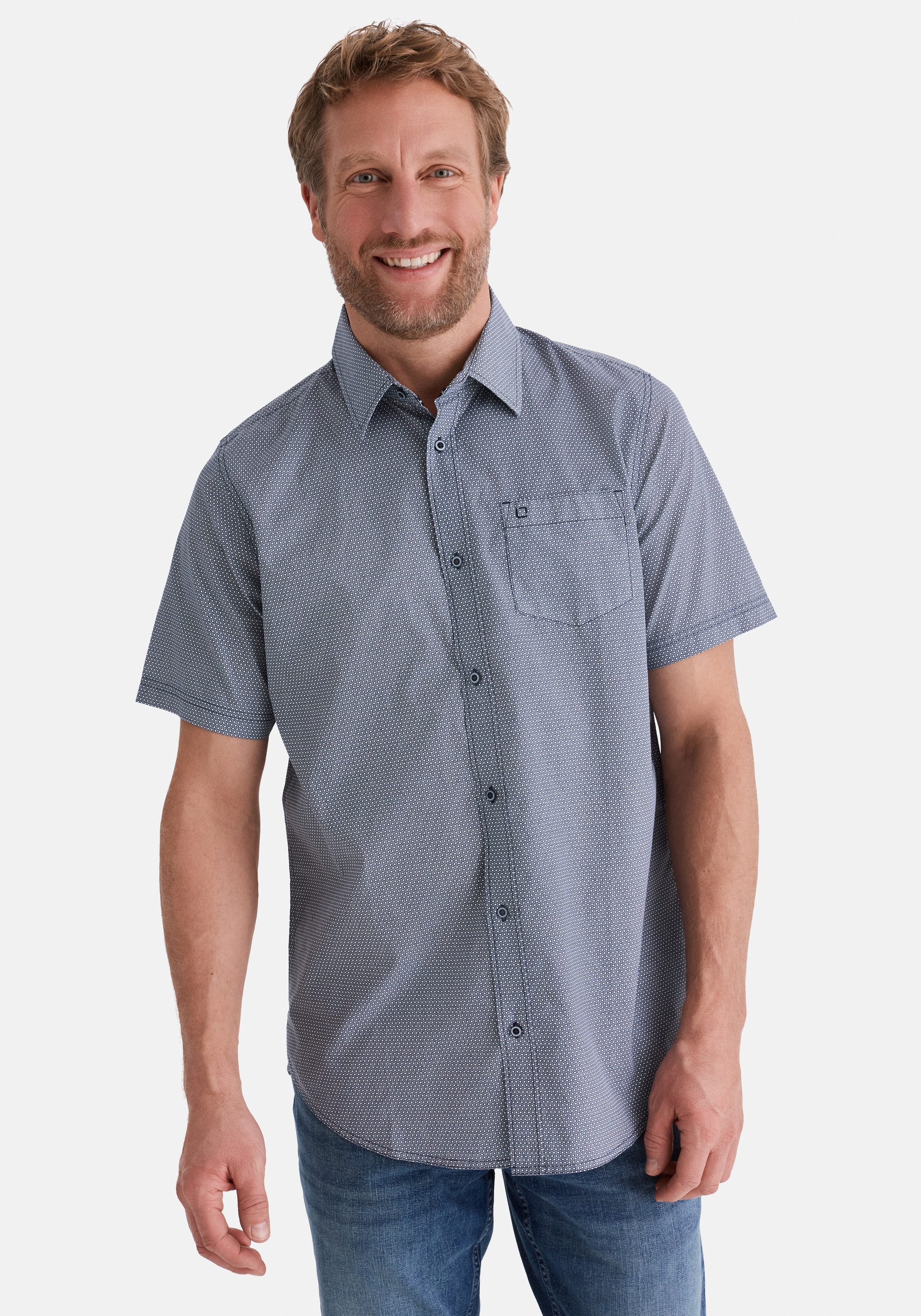 Stooker Men Kurzarmhemd HUDSON Kurzarm-Hemd Stooker HUDSON Herren Kurzarmhemd Regular Fit