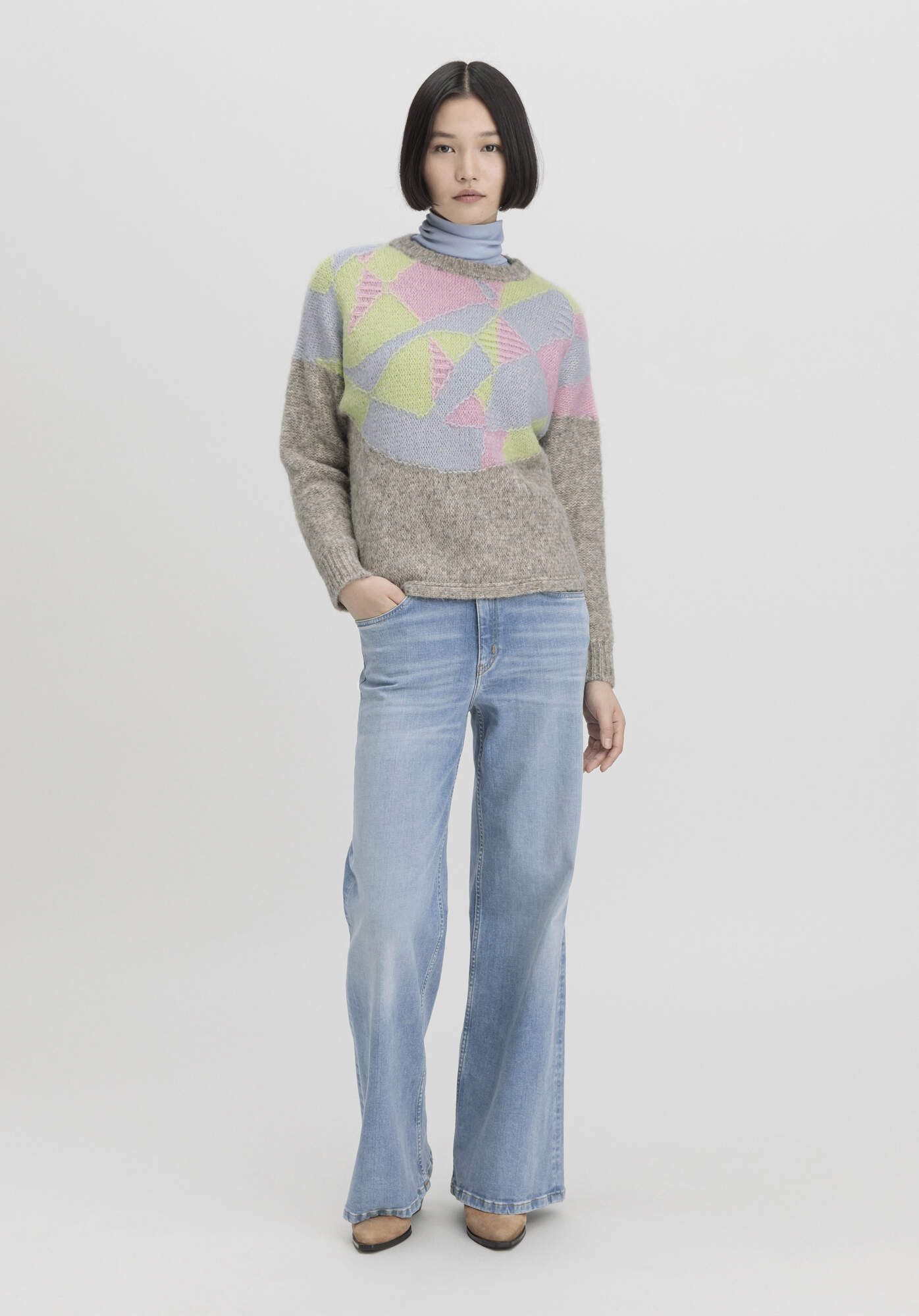 Hessnatur Strickpullover aus reiner Bio-Baumwolle mit Alpaka (1-tlg)