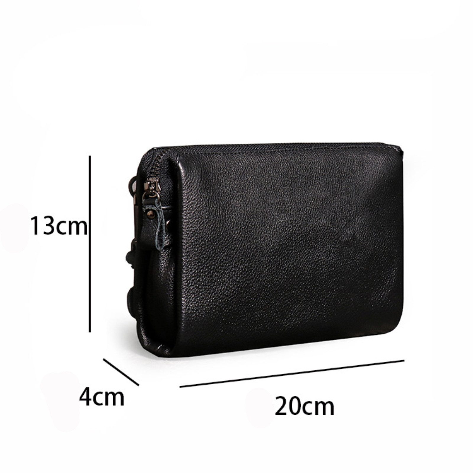 YUBRO-STUDIO Tragetasche Herren Leder Wristlet Schwarze günstig online kaufen