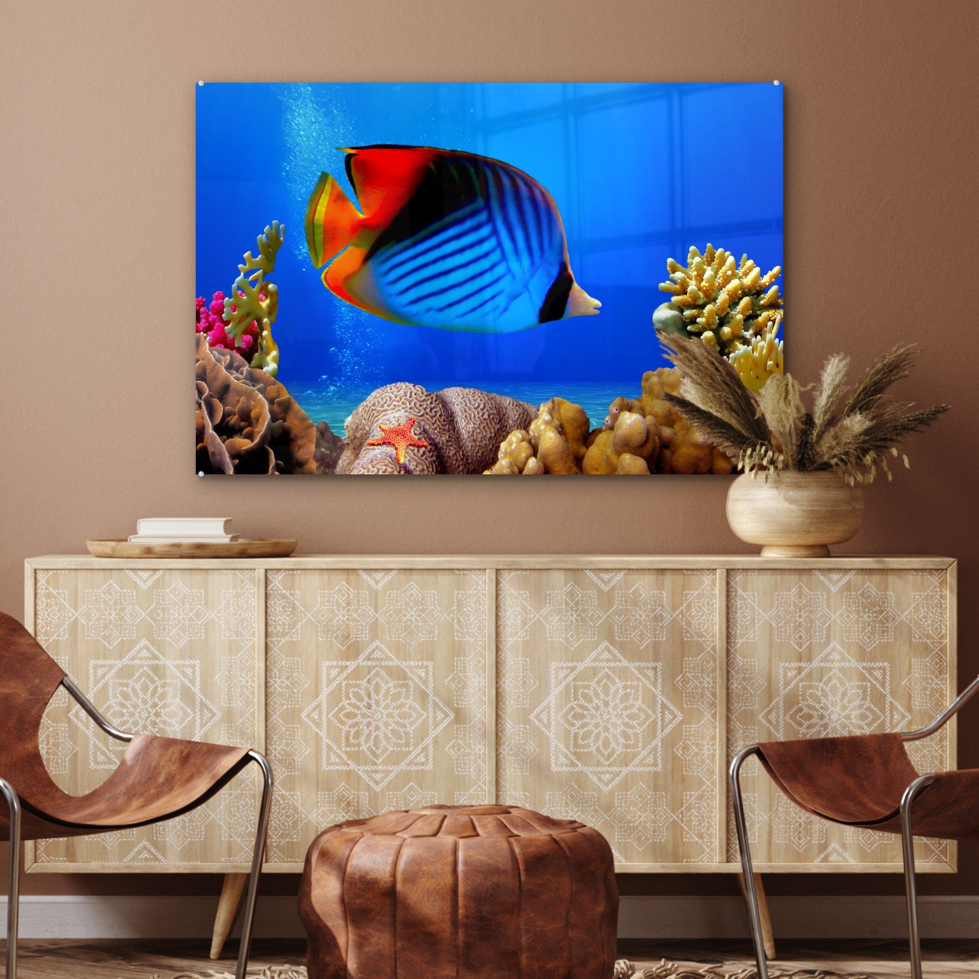 Korallen, Fische Wohnzimmer St), (1 MuchoWow - - & Acrylglasbild Acrylglasbilder Schlafzimmer Ägypten