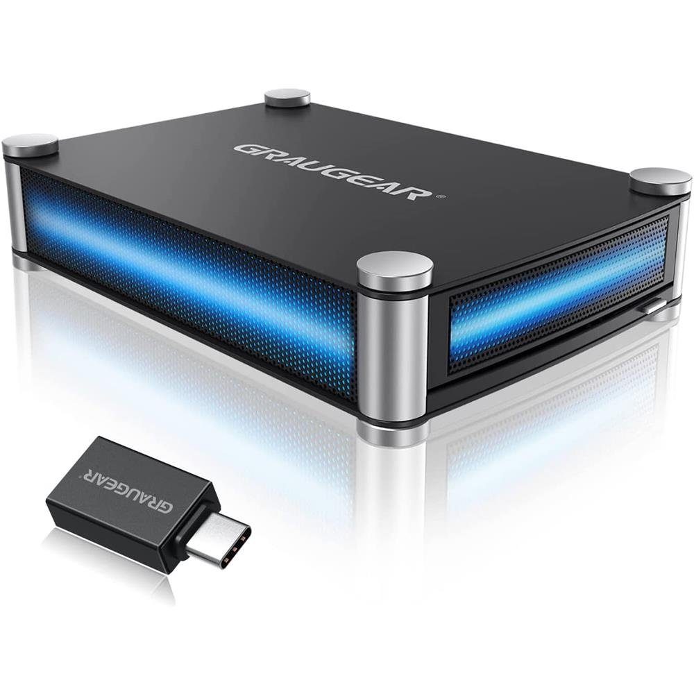 GRAUGEAR Festplatten-Gehäuse G-5251, Externes Gehäuse für 5,25" SATA Festplatten, Blu-Ray Laufwerk, USB 3.0