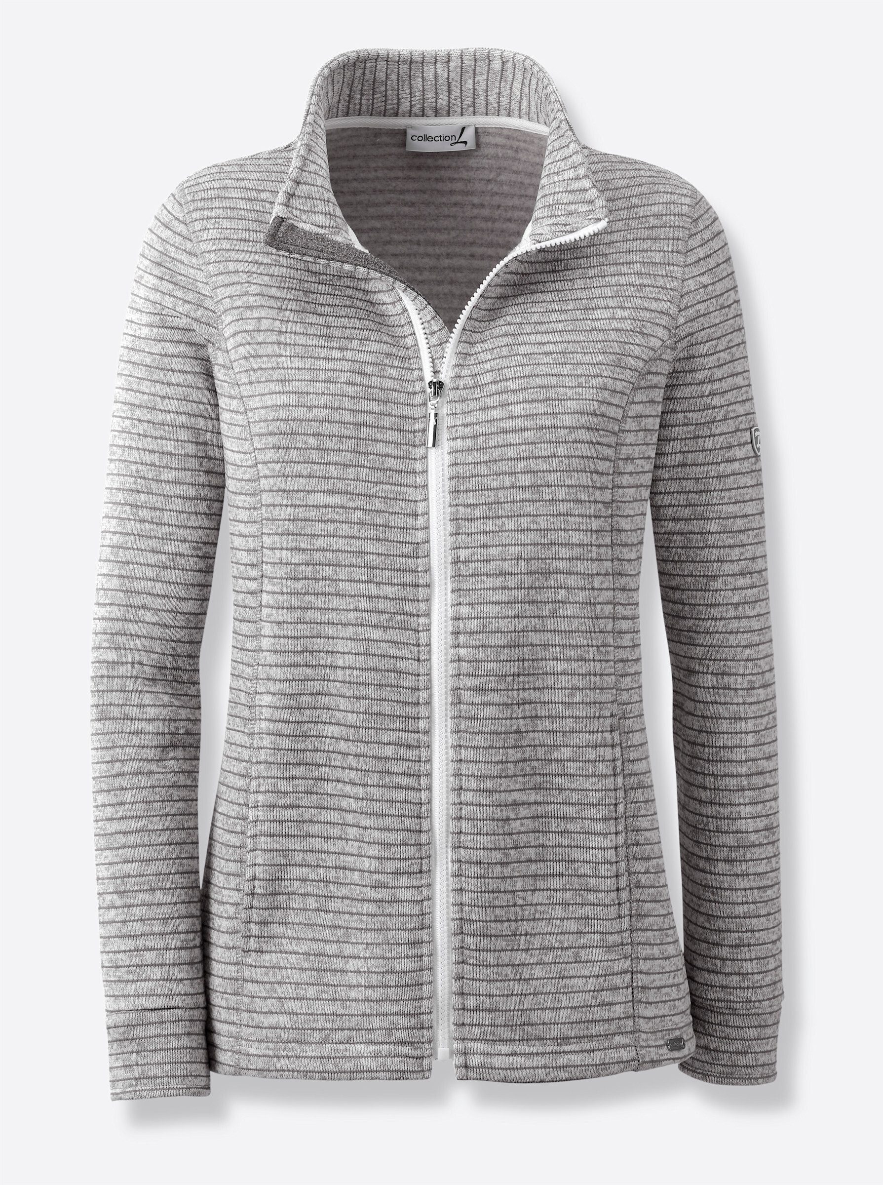 Fleecejacke Strickfleece-Jacke Langarm