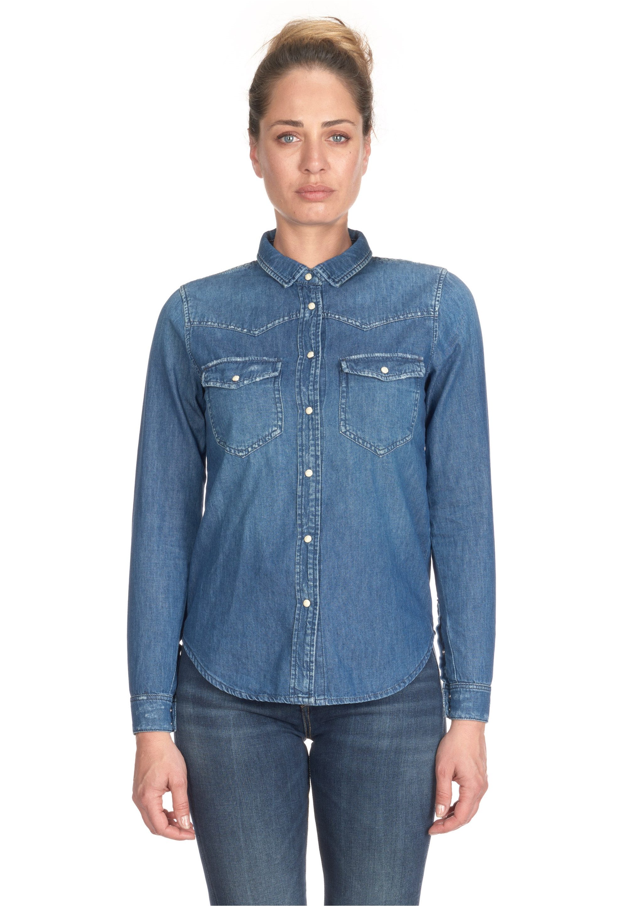 Le Temps Des Cerises Jeanshemd Mit feinen Jeansnähten günstig online kaufen