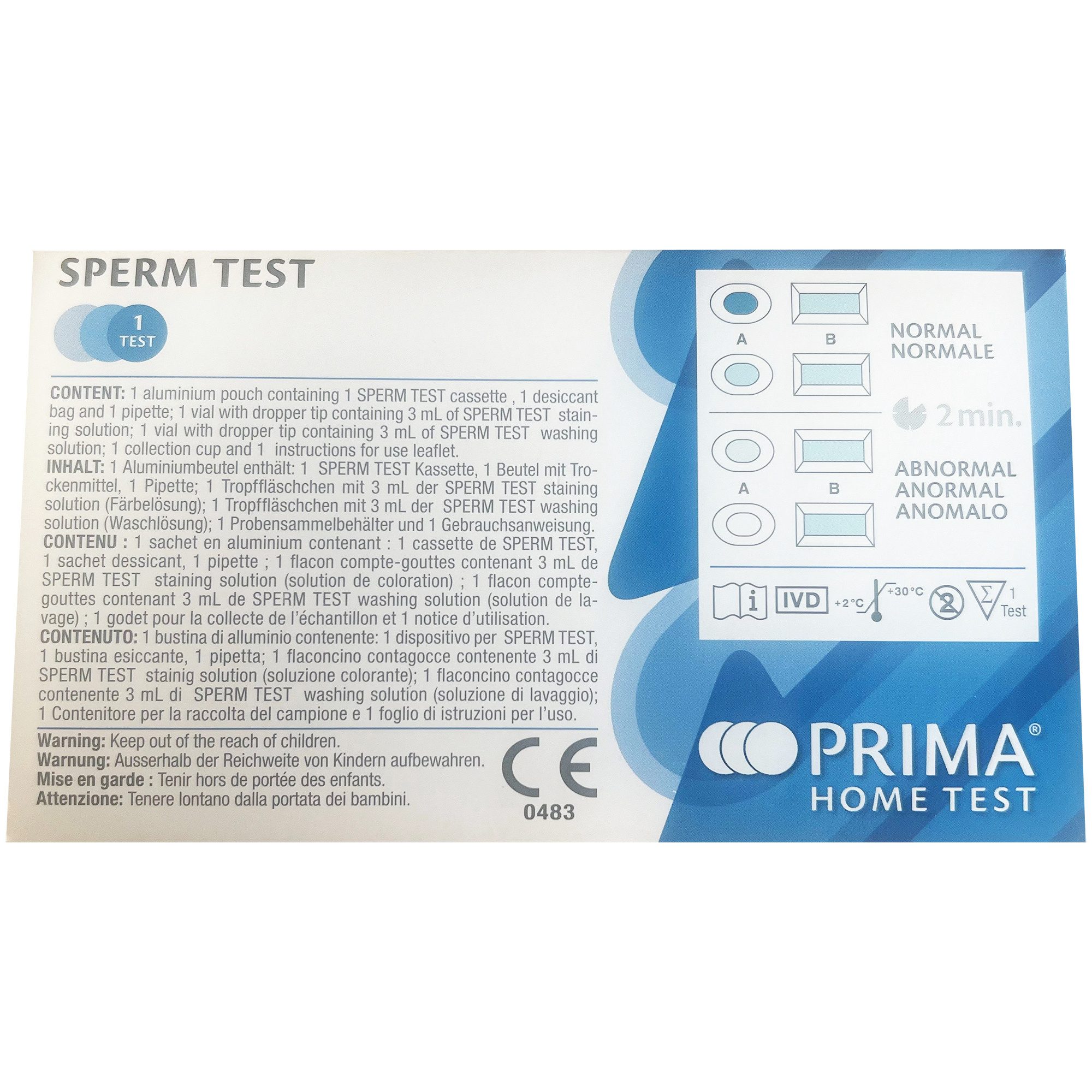 Prima Lab Fruchtbarkeitstracker PRIMA Spermien Home Test