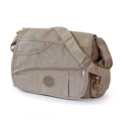 BAG STREET Umhängetasche Bag Street Damenhandtasche Umhängetasche (Umhängetasche), Umhängetasche Nylon, stone (grau) ca. 32cm x ca. 20cm