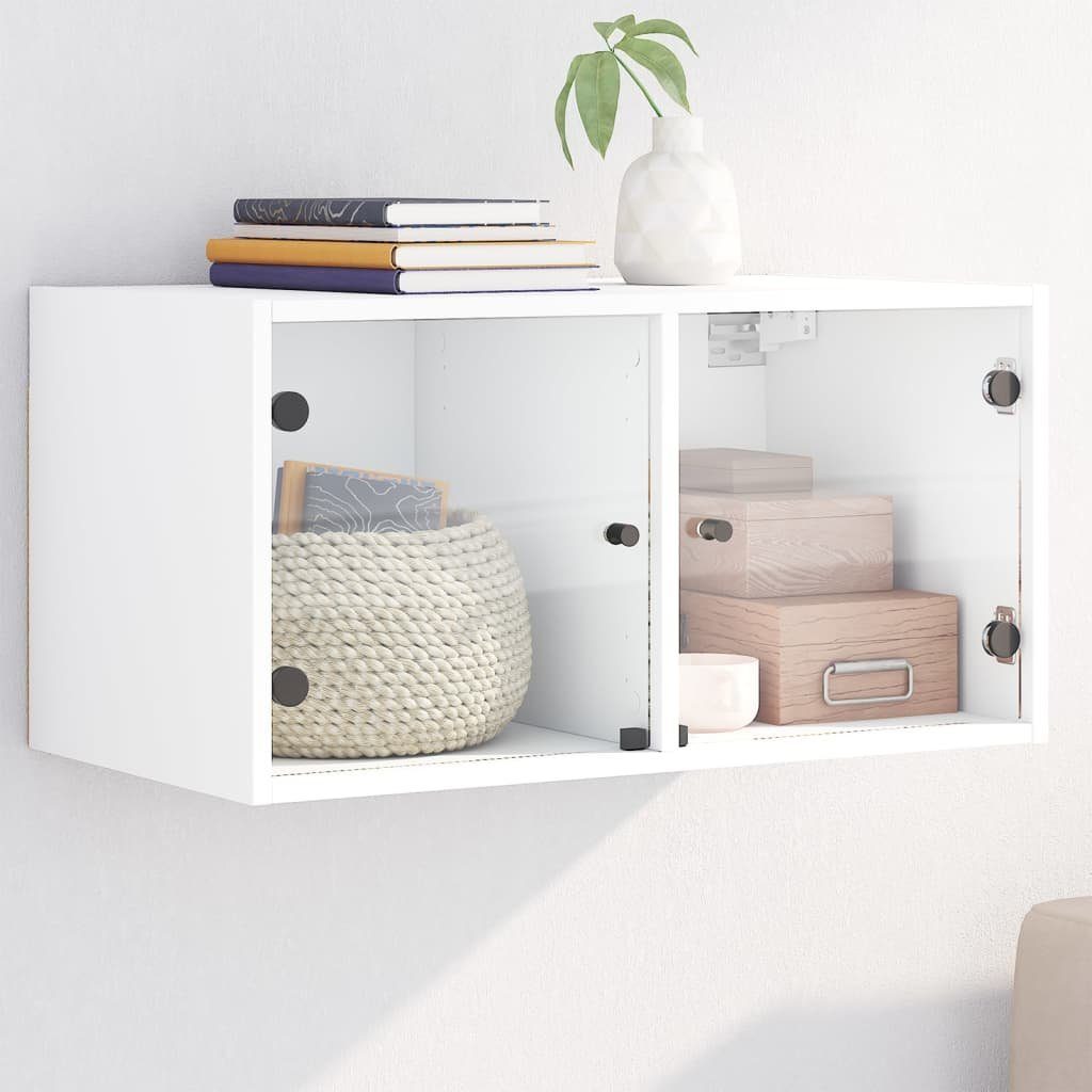 vidaXL Hängeschrank Wandschrank mit Glastüren Weiß 68,5x37x35 cm (1-St) günstig online kaufen