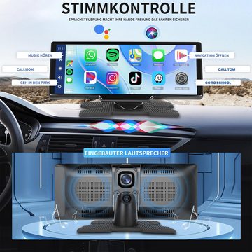 Hikity 9.3 Zoll Smart Screen Player Carplay Auto Display Navi mit Kamera Navigationsgerät (Mirror Link, FM, AUX, 64 TF-Karte, 1080P Rückfahrkamera)