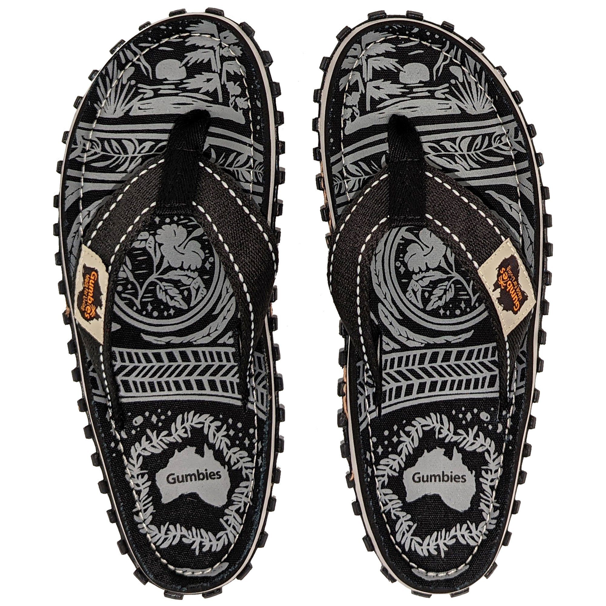 Gumbies Original in Midnight Black T-Strap-Zehentrenner Hergestellt aus recycelten Materialien