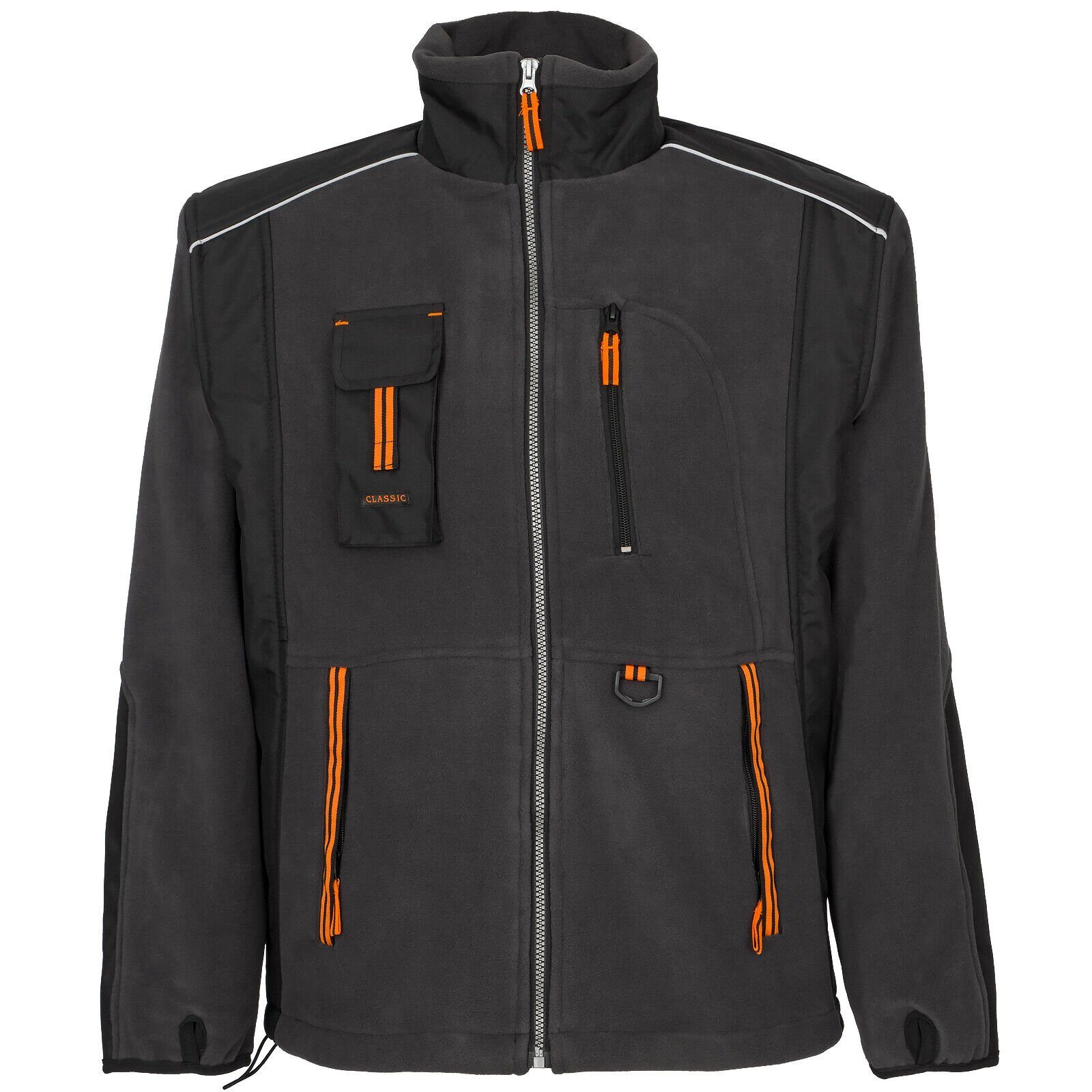 Artmas Arbeitsjacke Warme Fleecejacke Arbeitsjacke Berufsjacke Schwarz-Grau (POL-CLAS)