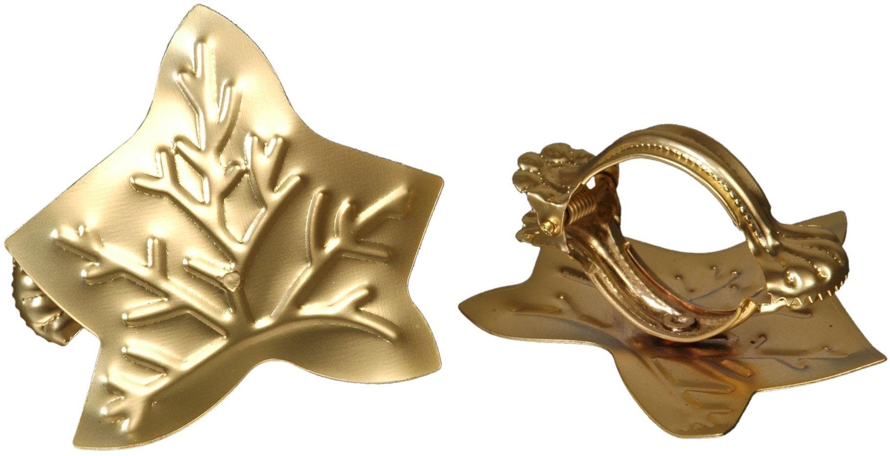Liedeco Dekoklammer Blatt, Gardinen, Vorhänge, (Packung, 2-St), für Gardinen, Vorhänge