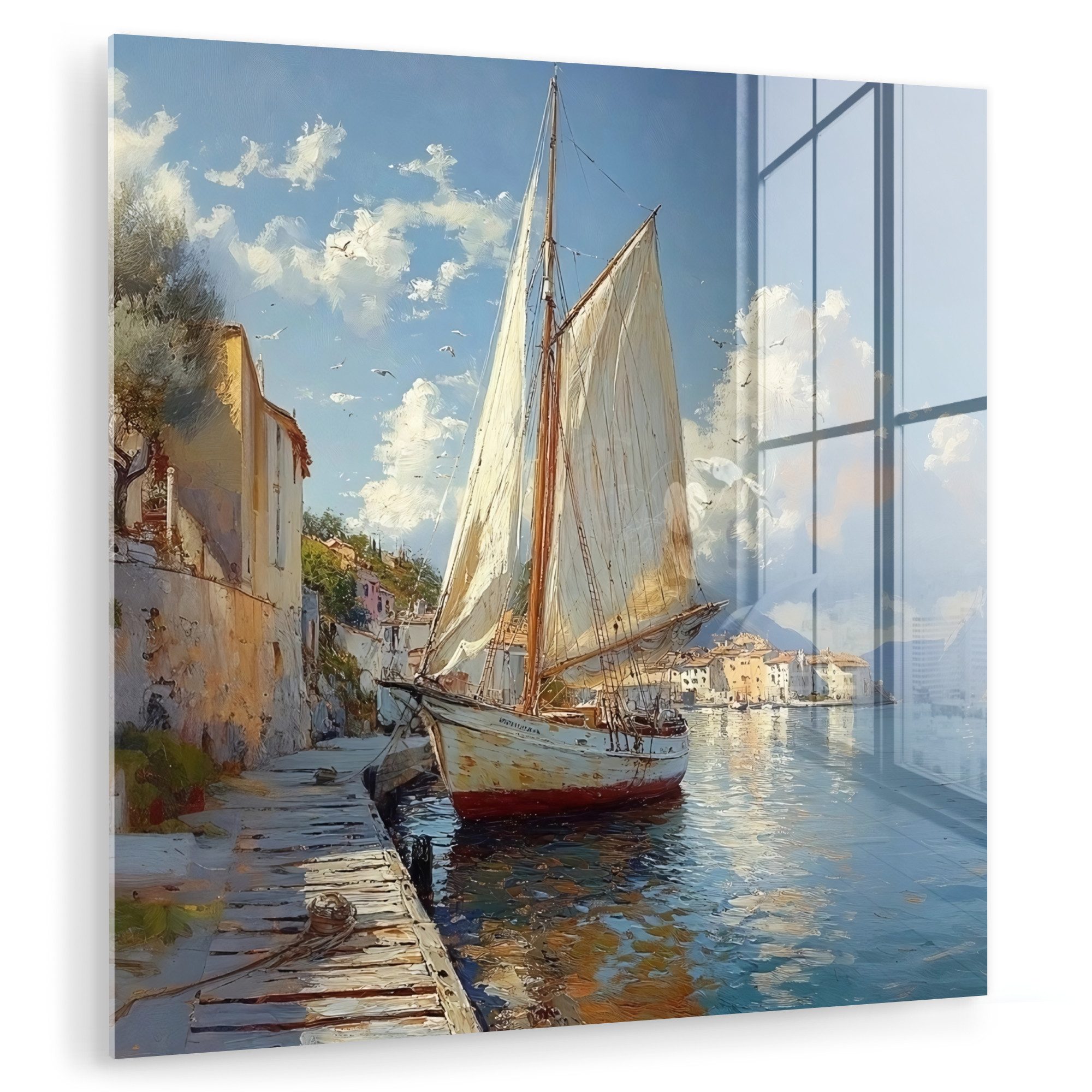 MuchoWow Acrylglasbild Segelschiff - Häuser - günstig online kaufen