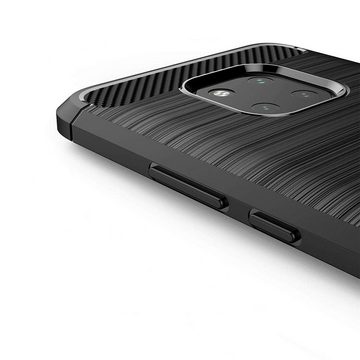 CoolGadget Handyhülle Carbon Handy Hülle für Huawei Mate 20 Pro 6,4 Zoll, robuste Telefonhülle Case Schutzhülle für Mate 20 Pro Hülle