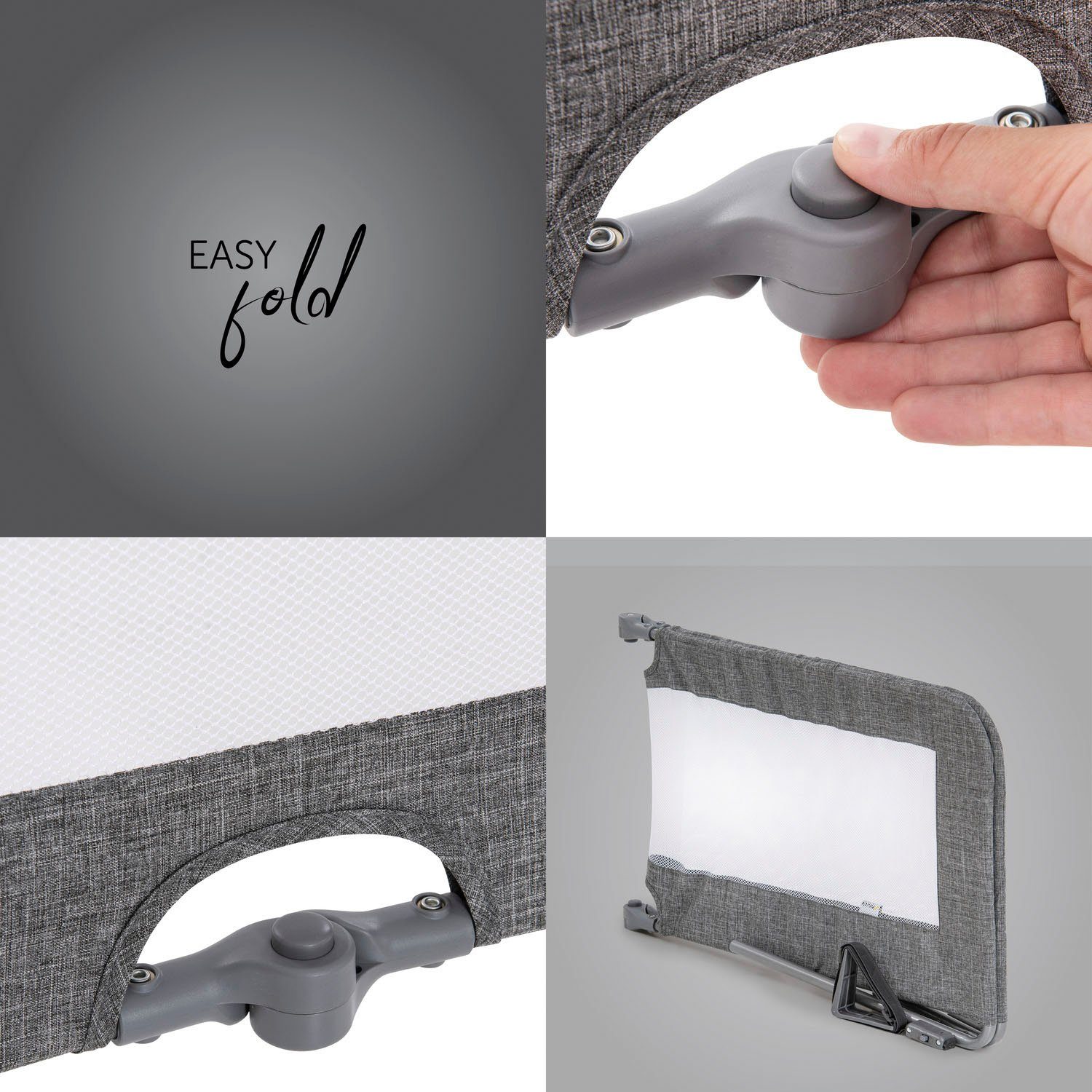Hauck Bettschutzgitter Sleep N Safe Plus XL - melange grey – Bild 5 von 5