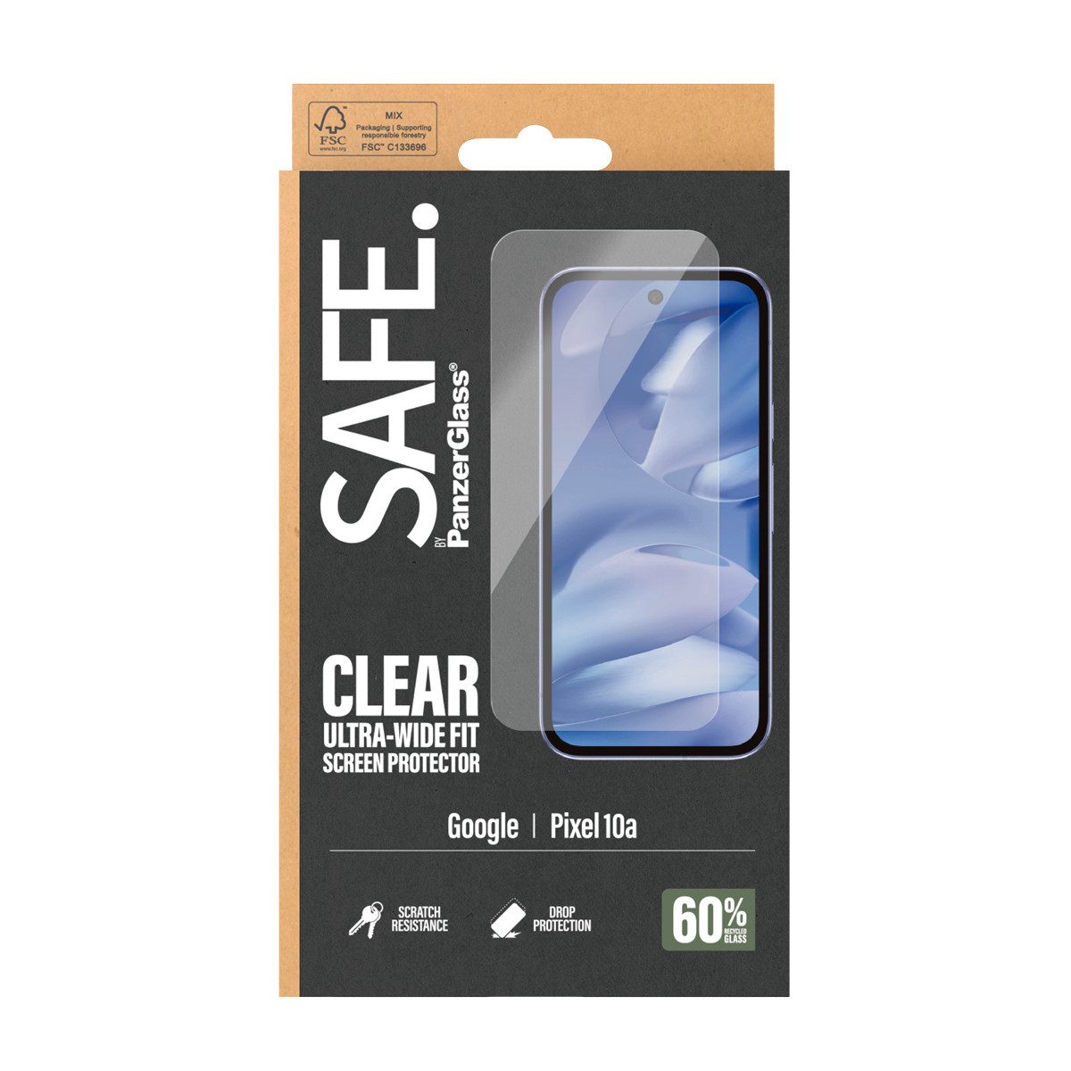 SAFE by PanzerGlass Displayschutzglas Ultra-Wide Fit Screen Protector für Google Pixel 10a, Displayschutzfolie, Schutzfolie, Bildschirmschutz, kratz- & stoßfest – Bild 4 von 4