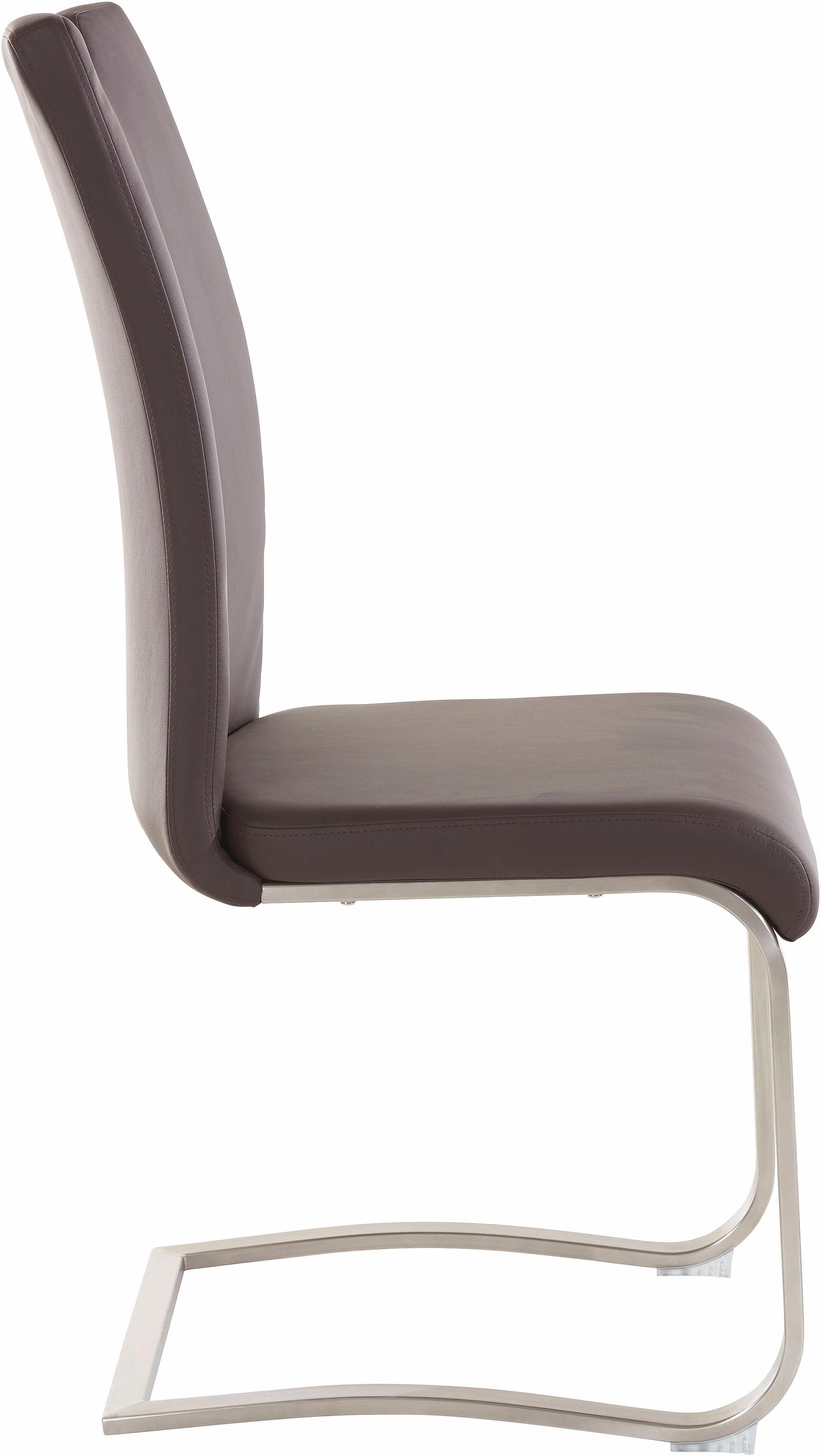 MCA braun/Edelstahl braun 2 (Set, Artos belastbar Kg | Freischwinger furniture bis 140 St), Stuhl