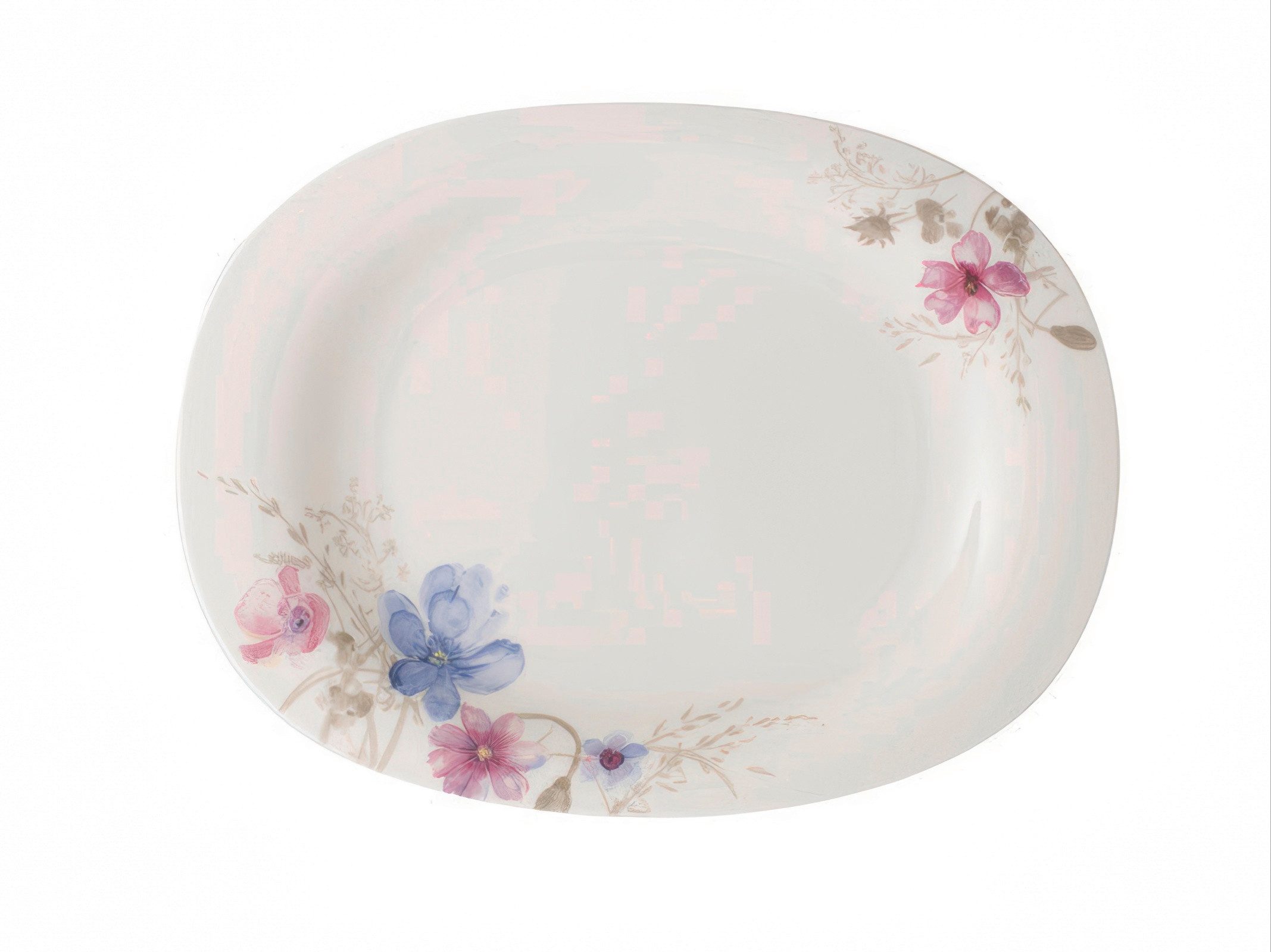 Villeroy & Boch Servierteller Mariefleur Gris, Porzellan, Spülmaschinengeeignet, Mehrfarbig, Motiv: Blumen