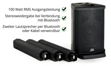 McGrey E-208LA Aktiv Line Array Säulenanlage Lautsprecher (Bluetooth, 100 W, PA-Anlage mit 4x 2,5" Breitbandlautsprecher)
