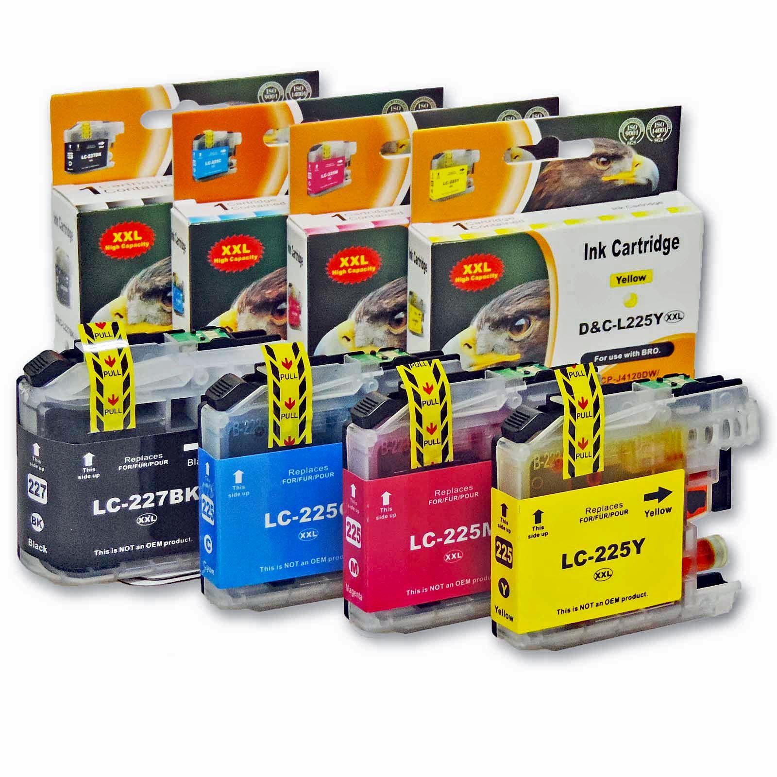 Kompatibel Brother LC-225 XXL, LC-227 XXL Multipack 4-Farben (Schwarz, Tintenpatrone