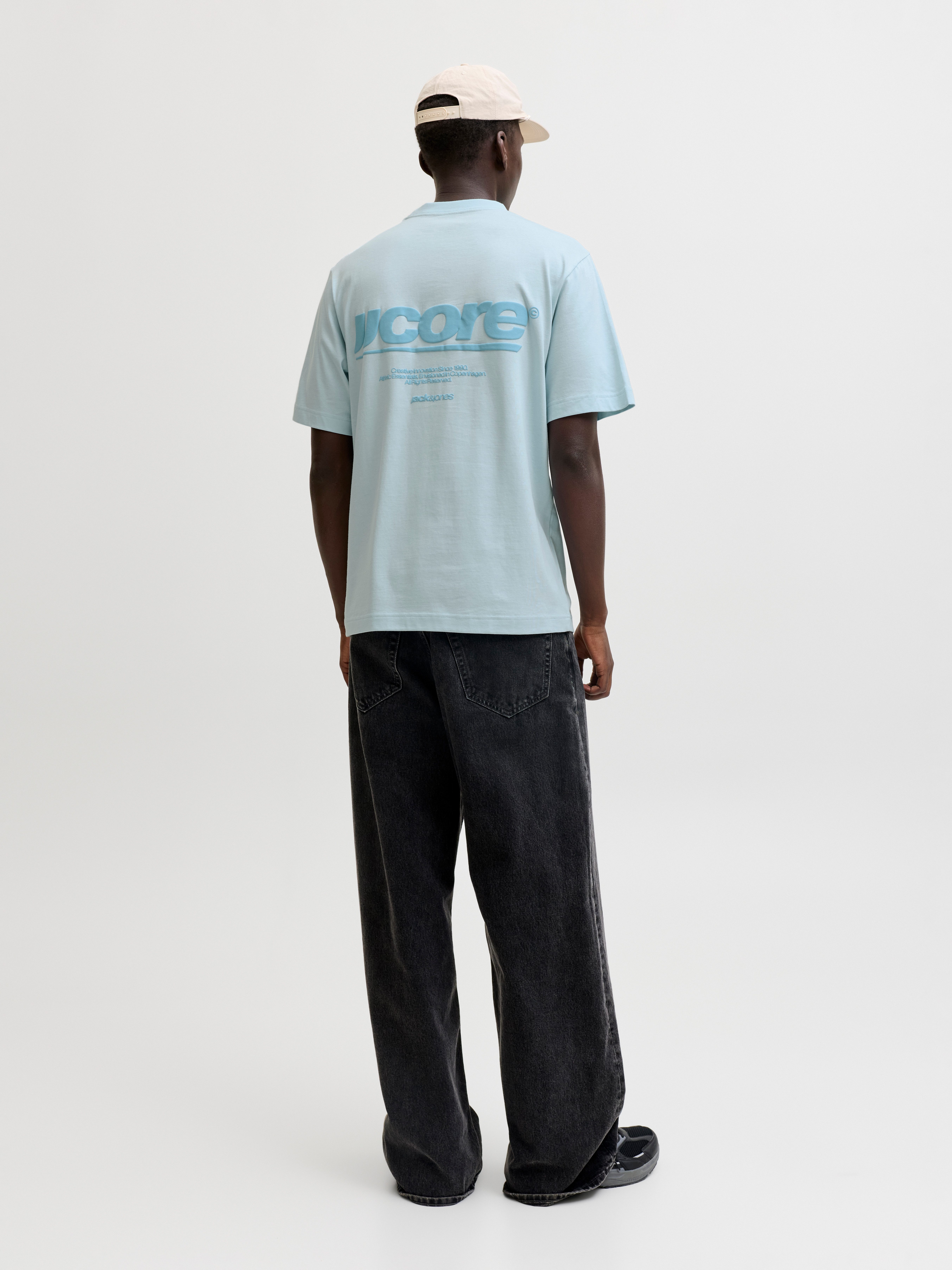 Jack & Jones T-Shirt JCOCLUB BACK TEXT PRNT TEE SS CREW SN mit Print – Bild 3 von 5