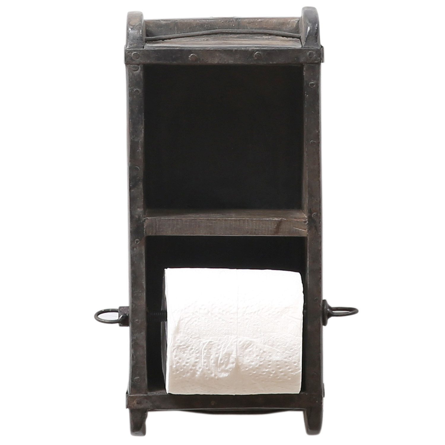 Marrakesch Orient & Mediterran Interior Toilettenpapierhalter Toilettenpapierhalter Palwa im Vintage-Design aus Holz, in Braun 32 cm – Bild 3 von 5