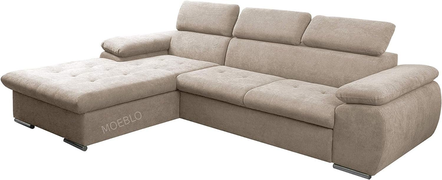 MOEBLO Ecksofa NILUX, Sofa Couch L-Form Polsterecke für Wohnzimmer, Schlafsofa Sofagarnitur Wohnlandschaft, mit Bettkasten und Schlaffunktion
