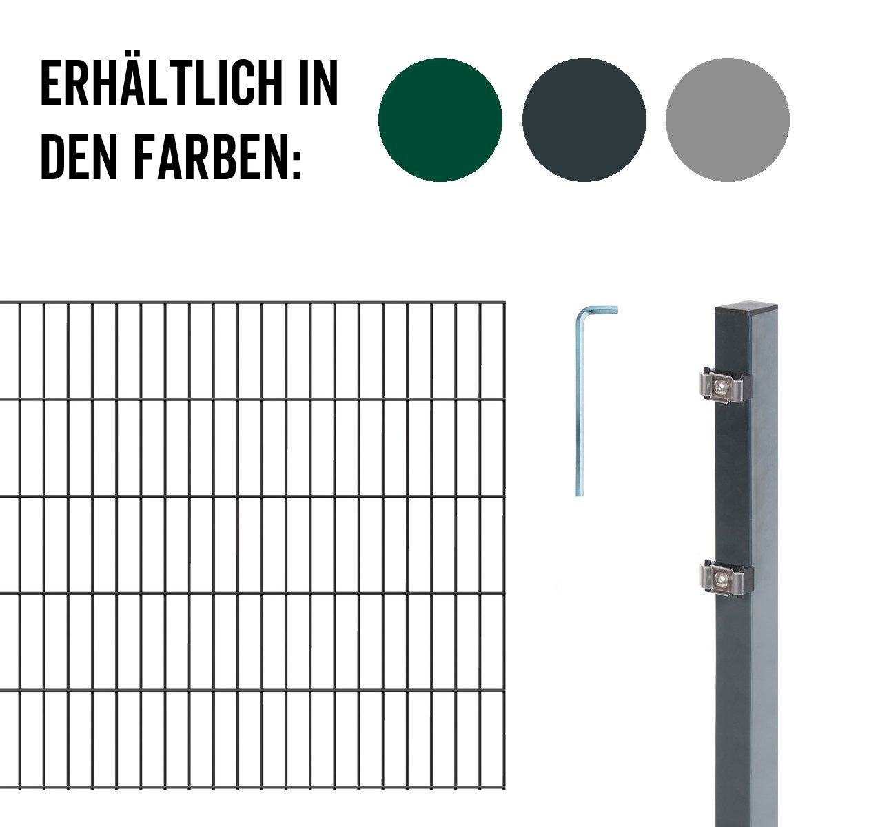 Alberts Einstabmattenzaun DSM-Set6/5/6fvz2000x1400/10+Kniekissen