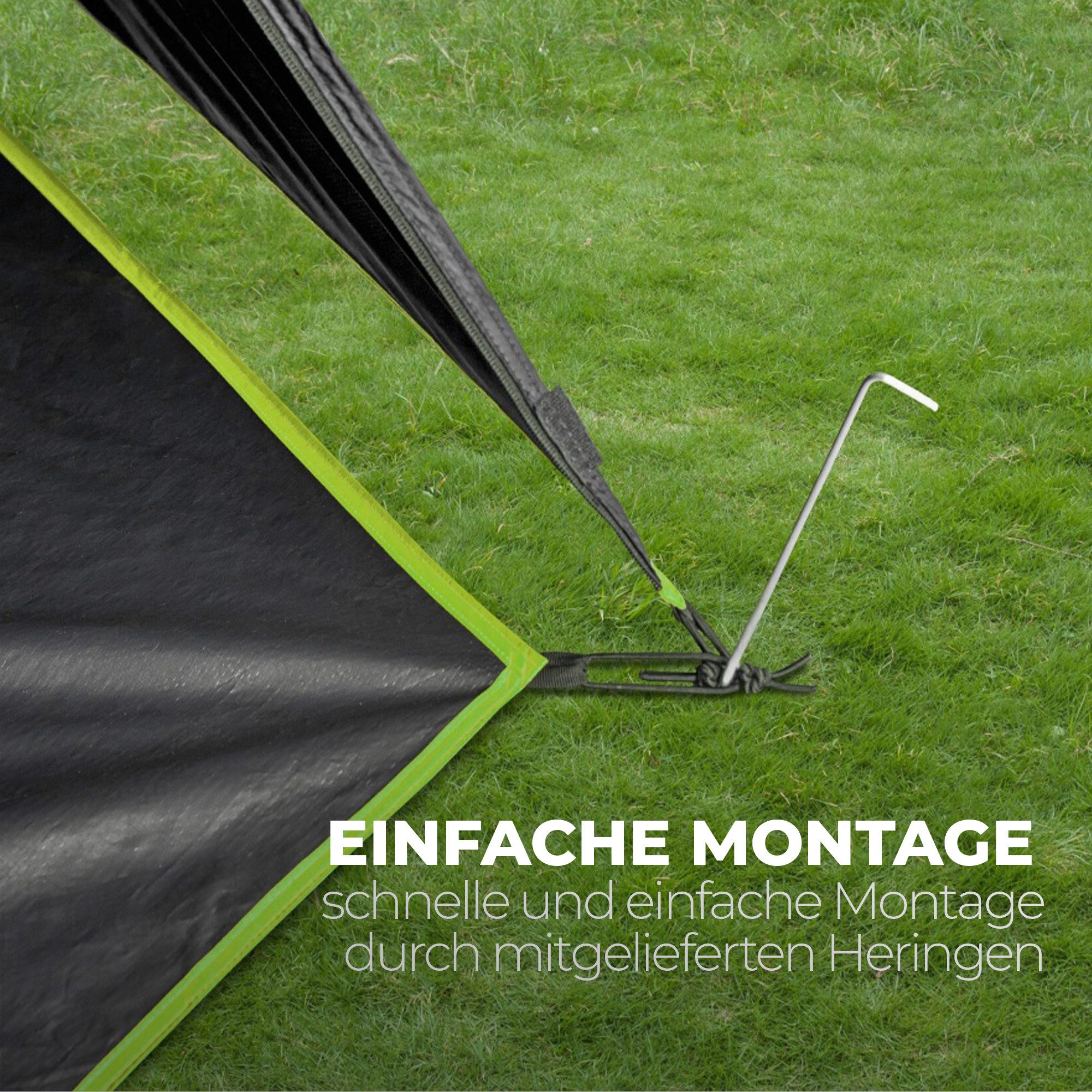 Bestlivings Tunnelzelt Familienzelt, Personen: 4, Gruppenzelt mit Vorzelt für Camping, Outdoor & Festivals