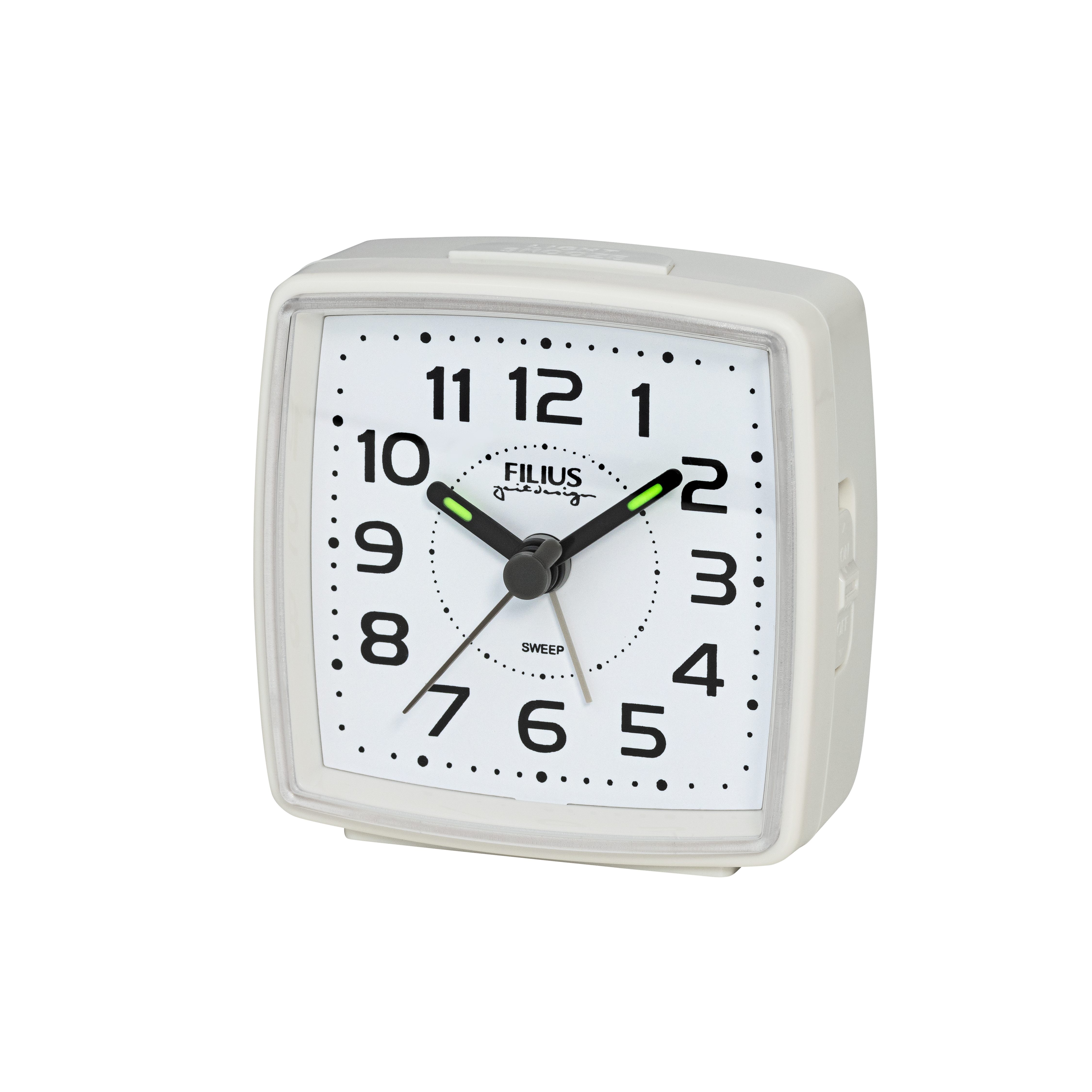 FILIUS zeitdesign Quarzwecker Reisewecker, Schlafzimmer, Beleuchtung, schleichende Sekunde, Snooze