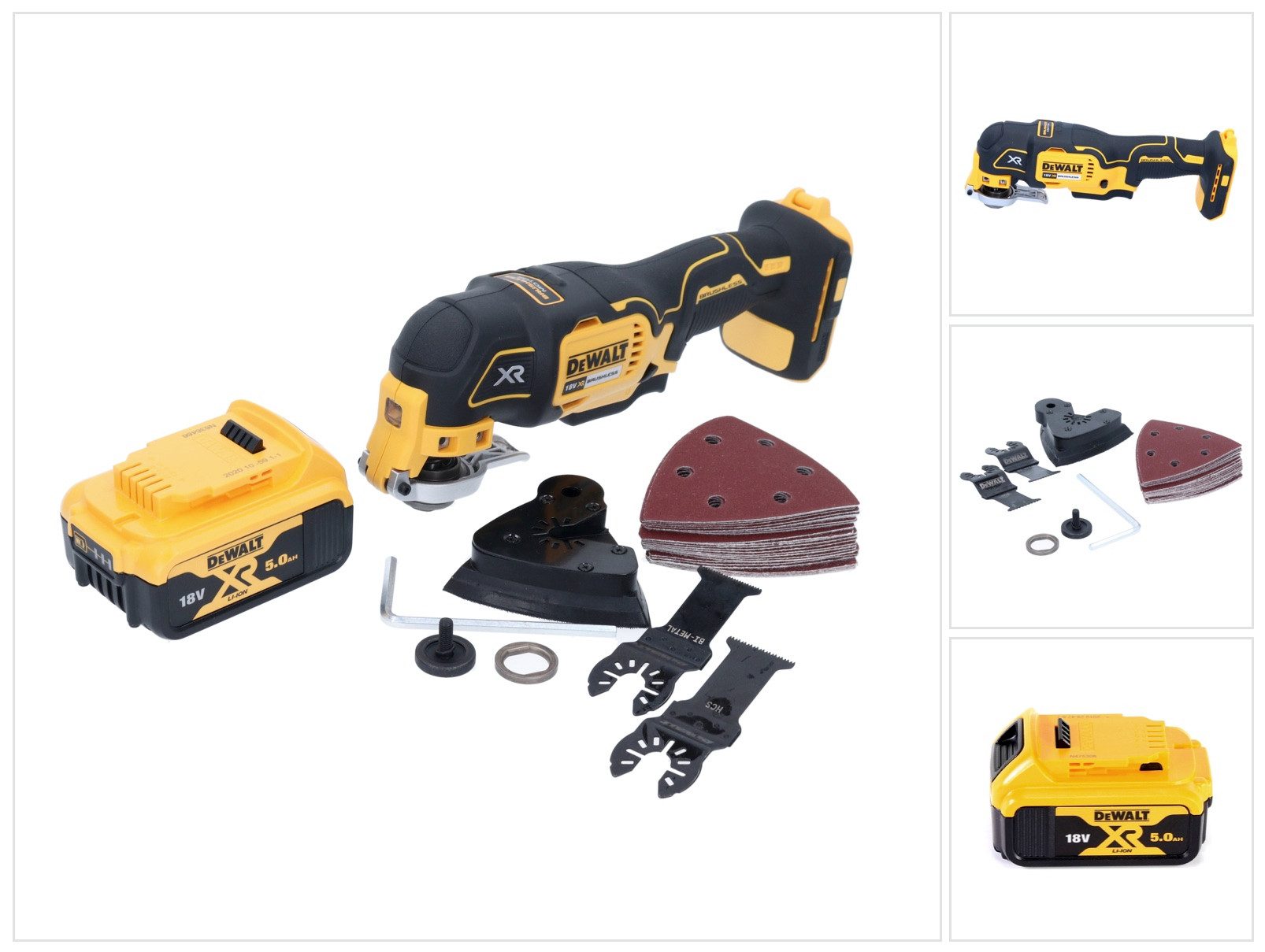 DeWalt Akku-Multifunktionswerkzeug DCS 355 N Akku Oszillierer Multitool 18 V Brushless + 1x Akku 5,0 Ah