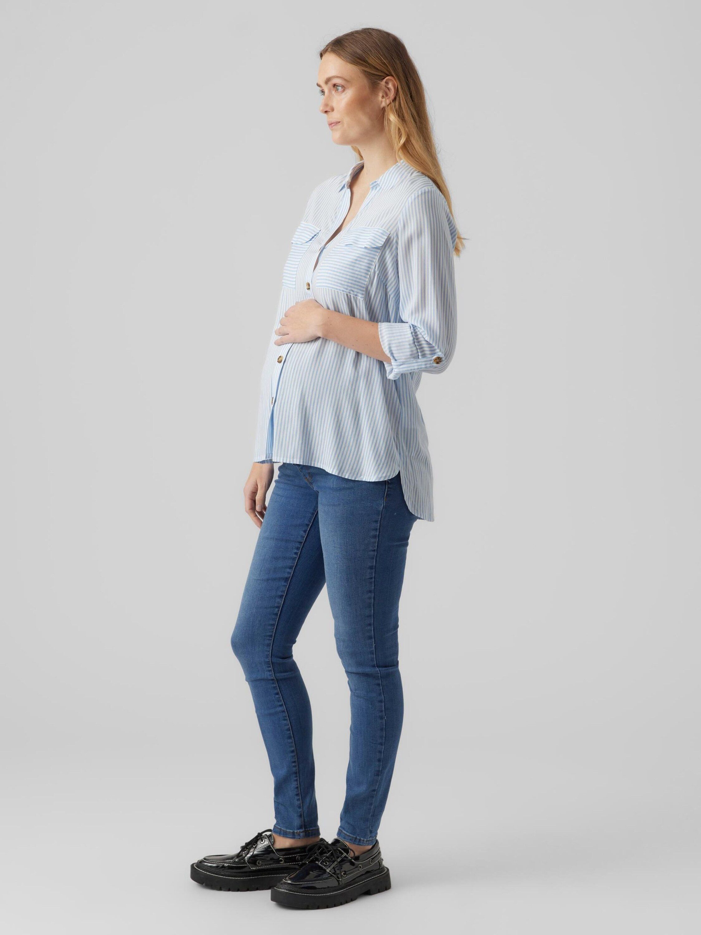 Vero Moda Maternity Langarmbluse VMMBumpy (1-tlg) Falten