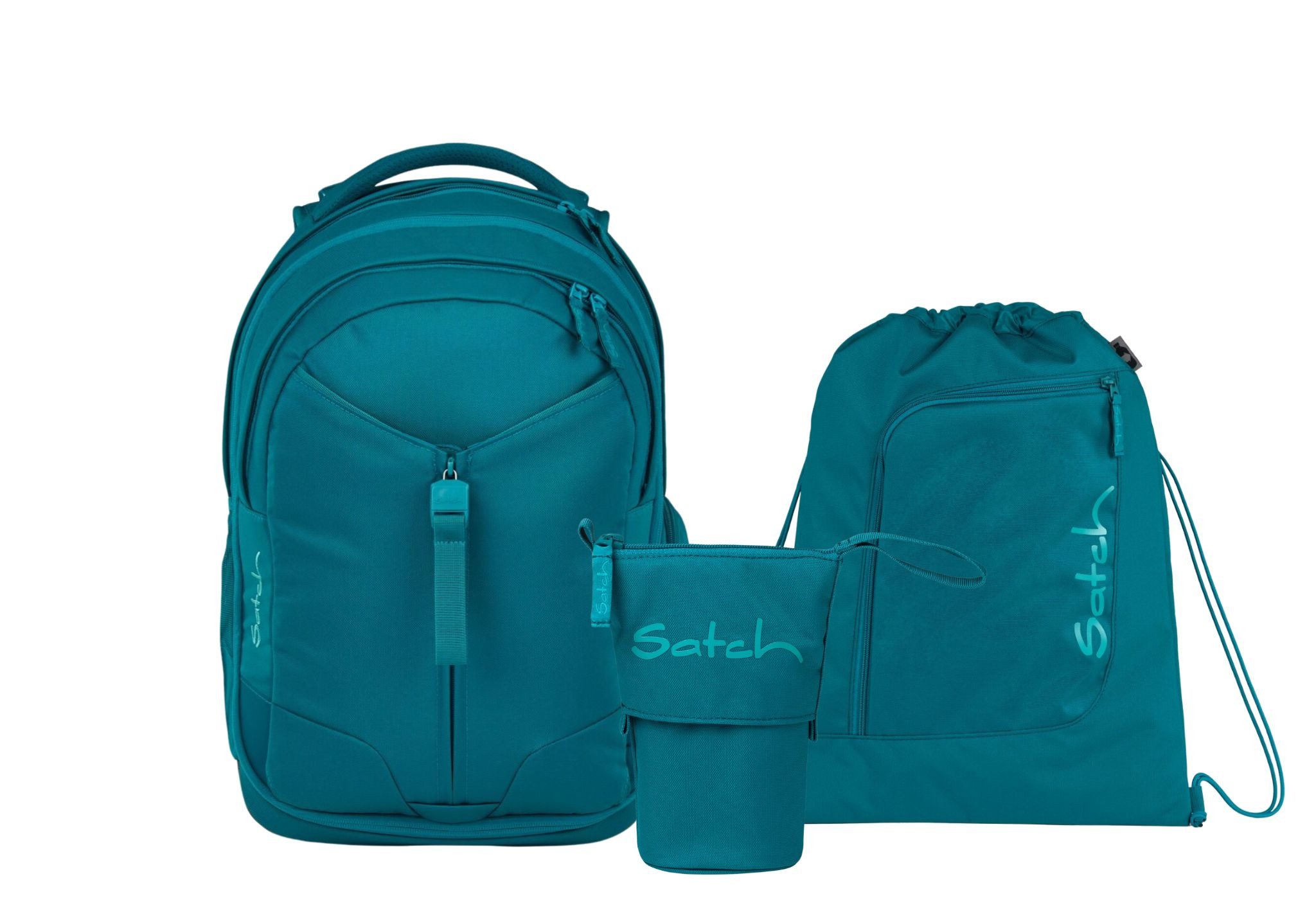 Satch Schulranzen Schulrucksack-Set MATCH Deep Petrol 3-teilig, Kollektion 25/26 (3-teilig), Schulranzen, ergonomisch, 30 + 5 Liter