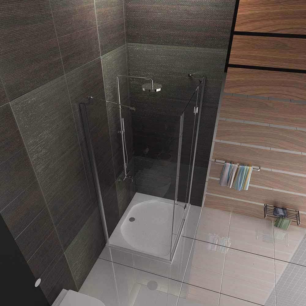 Alpenberger Eckdusche mit Nano - Duschkabine Duschabtrennung aus Glastür un günstig online kaufen