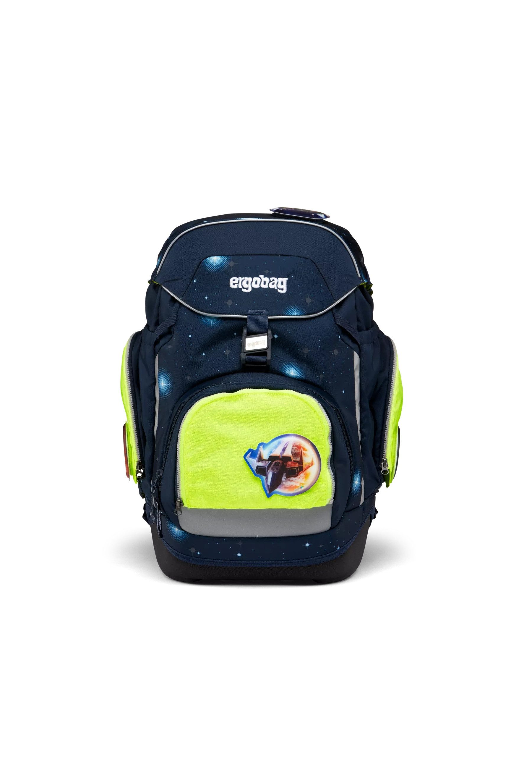 ergobag Schulranzen Fluo Zip Set (3-tlg), reflektierend