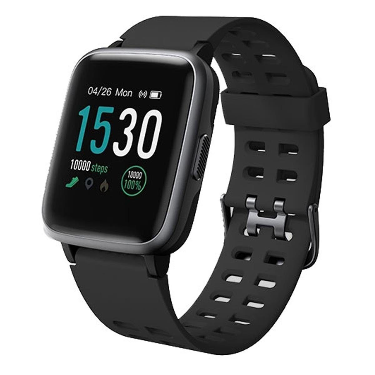 mit (1,3 Letsfit Touchscreen, und Schlafüberwachung, Zoll) ATM GPS-Smartwatch, 5 Herzfrequenz- wasserdicht Smartwatch