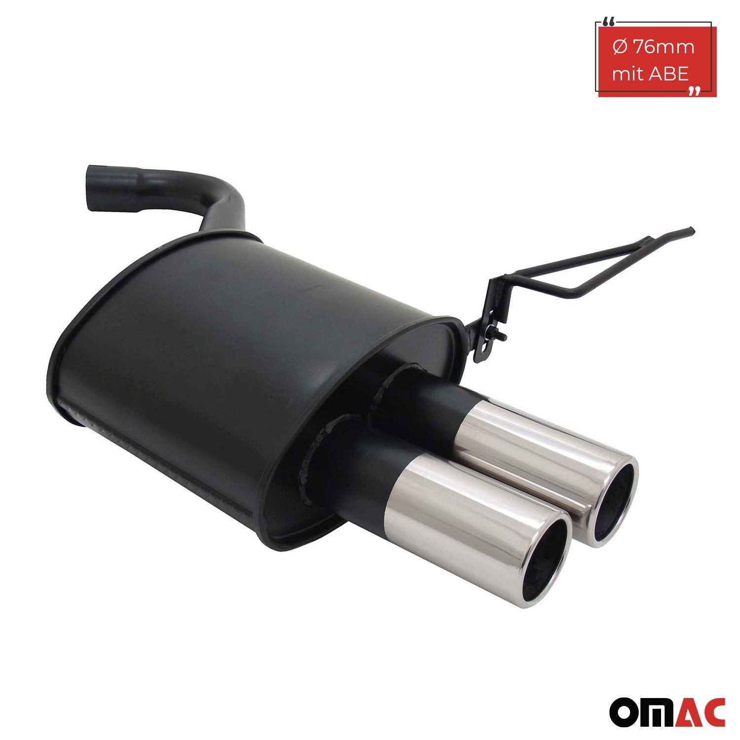 OMAC Auspuff-Flexrohr Novus Sportauspuff für BMW E90 / E91 2x76mm Endschalldämpfer mit ABE