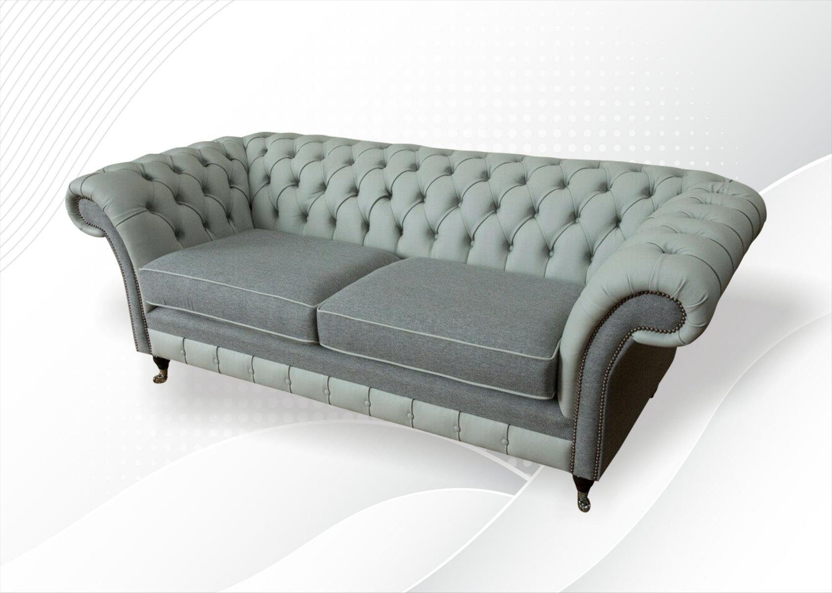 JVmoebel Chesterfield-Sofa, 225 Design Chesterfield Couch cm Sitzer 3 Sofa