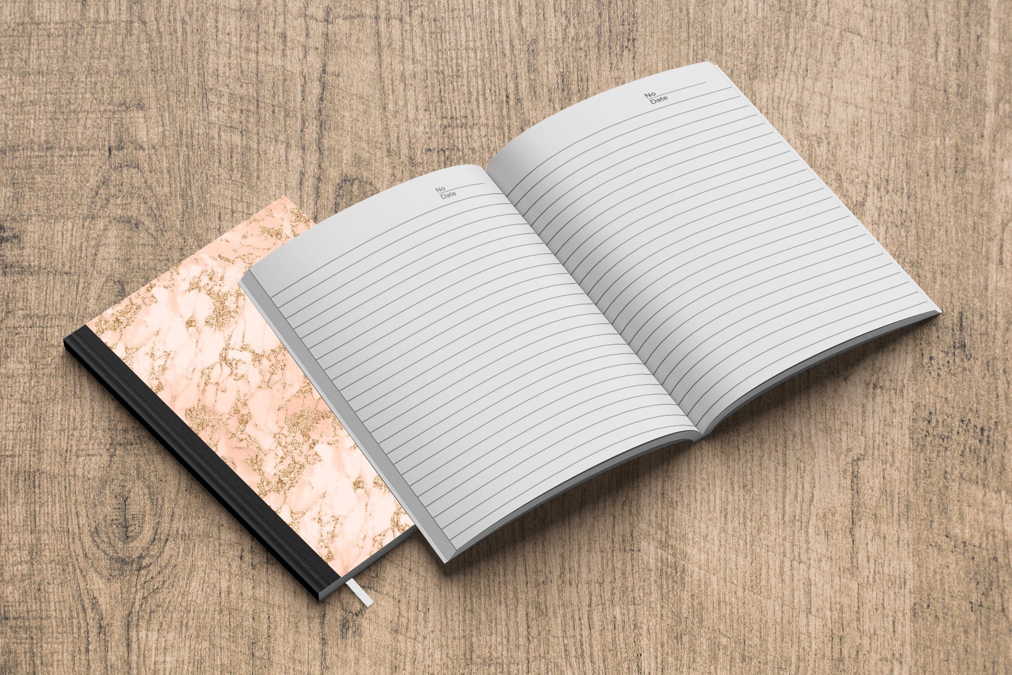A5, - Tagebuch, Seiten, - - Design, Notizheft, Glitzer Journal, 98 MuchoWow Merkzettel, Luxus Marmor Haushaltsbuch Notizbuch