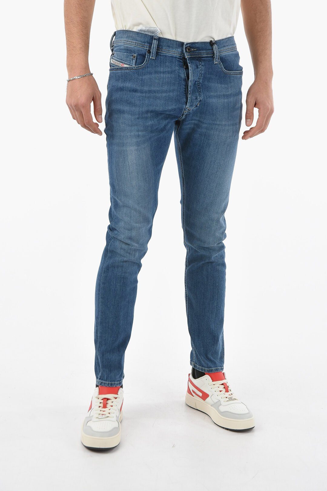 Stretch Slim-fit-Jeans Tepphar Jeans Blau, 5 Diesel Röhrenjeans, Pocket-Style, 0857P Diesel Herren
