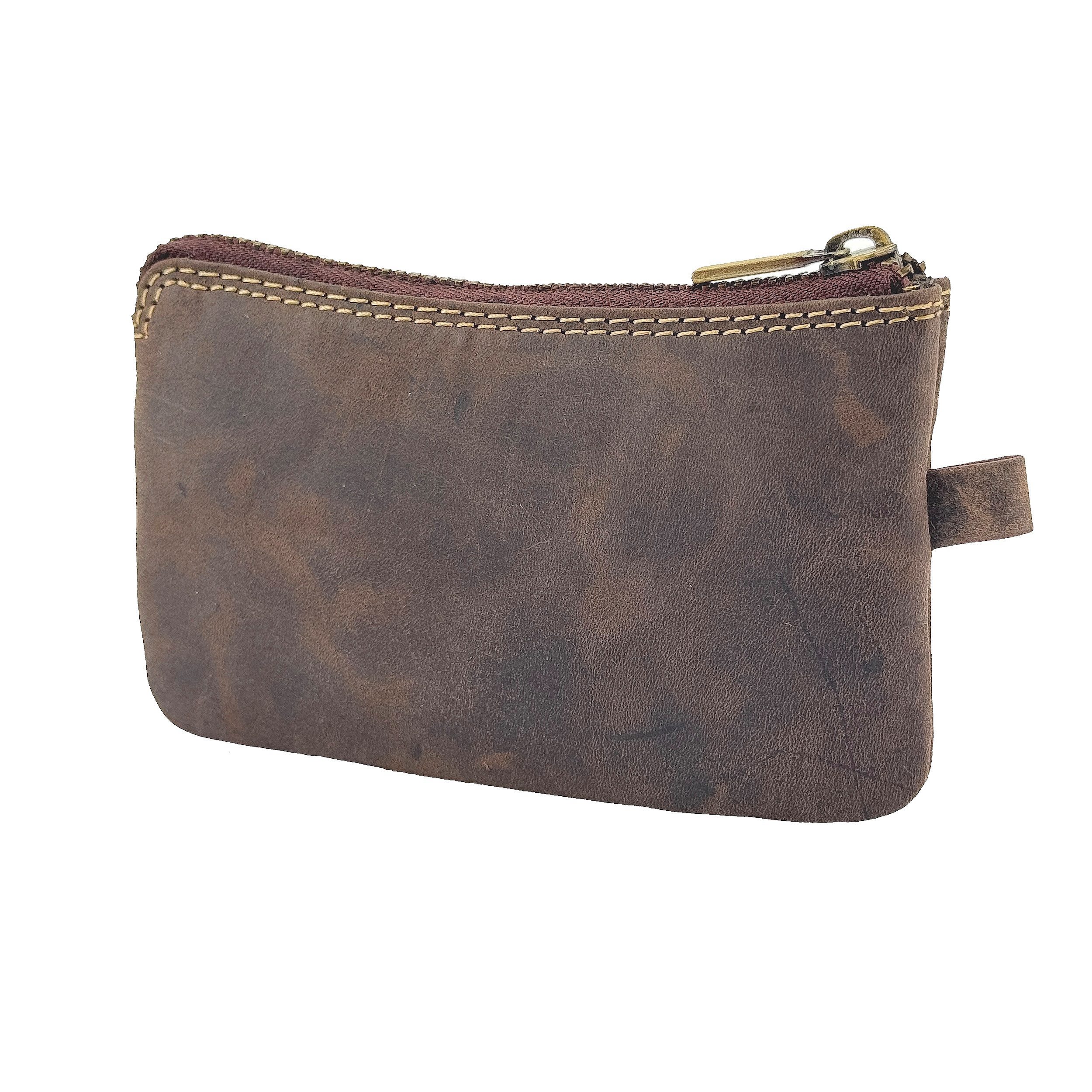 Buffalo Hill Schlüsseltasche Büffelleder Schlüsseletui, >SLT-08< echt Leder Schlüsselbörse, mit zwei Ketten und Schlüsselringen