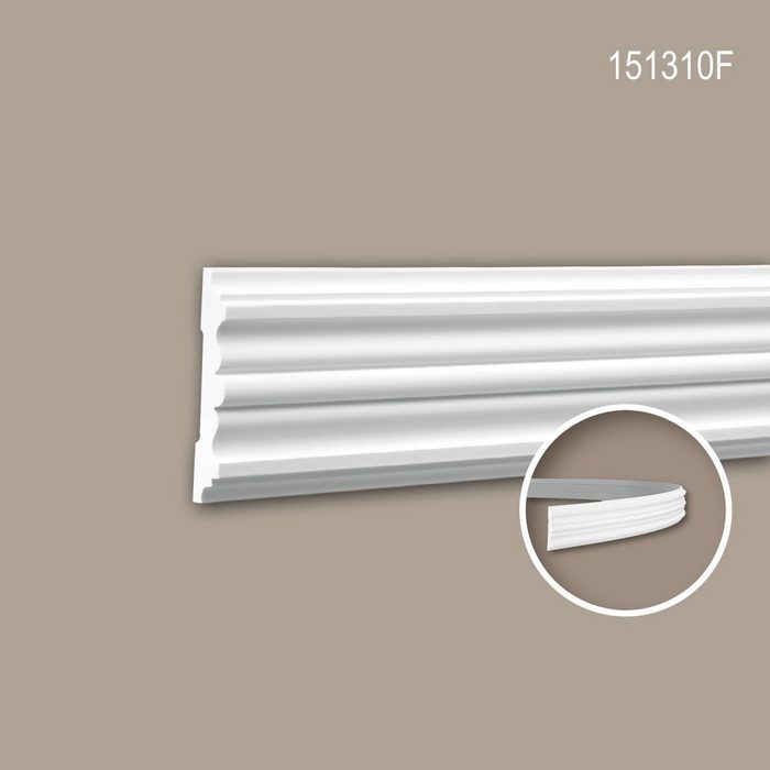 Profhome Flexprofil 151310F (Profilleiste 1-St. Flexible Wandleiste Stuckleiste Zierleiste 2 m) weiß vorgrundiert