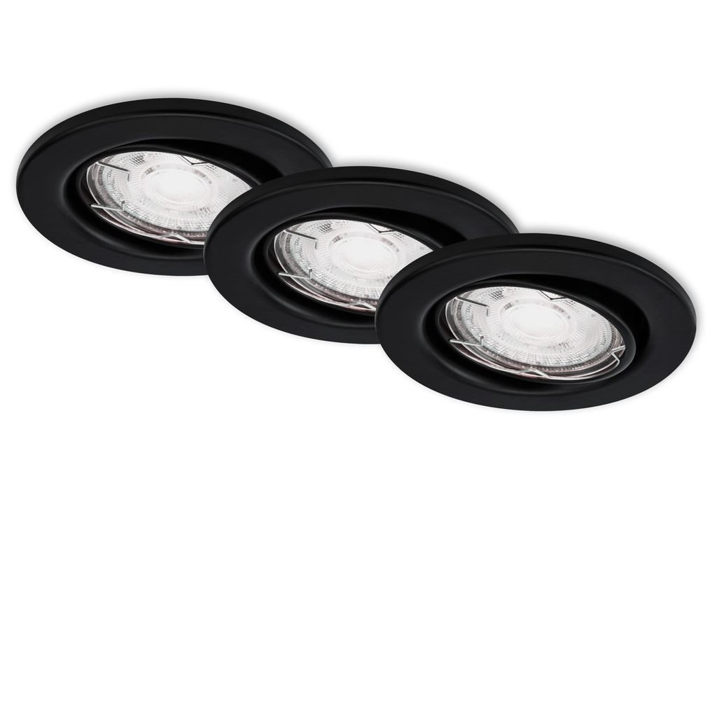 Briloner Leuchten LED Einbaustrahler 7147-035, LED wechselbar, 2700K - Extra-Warmweiß, Einbauleuchte 3er SET schwenkbar IP23 Ø 8,6cm