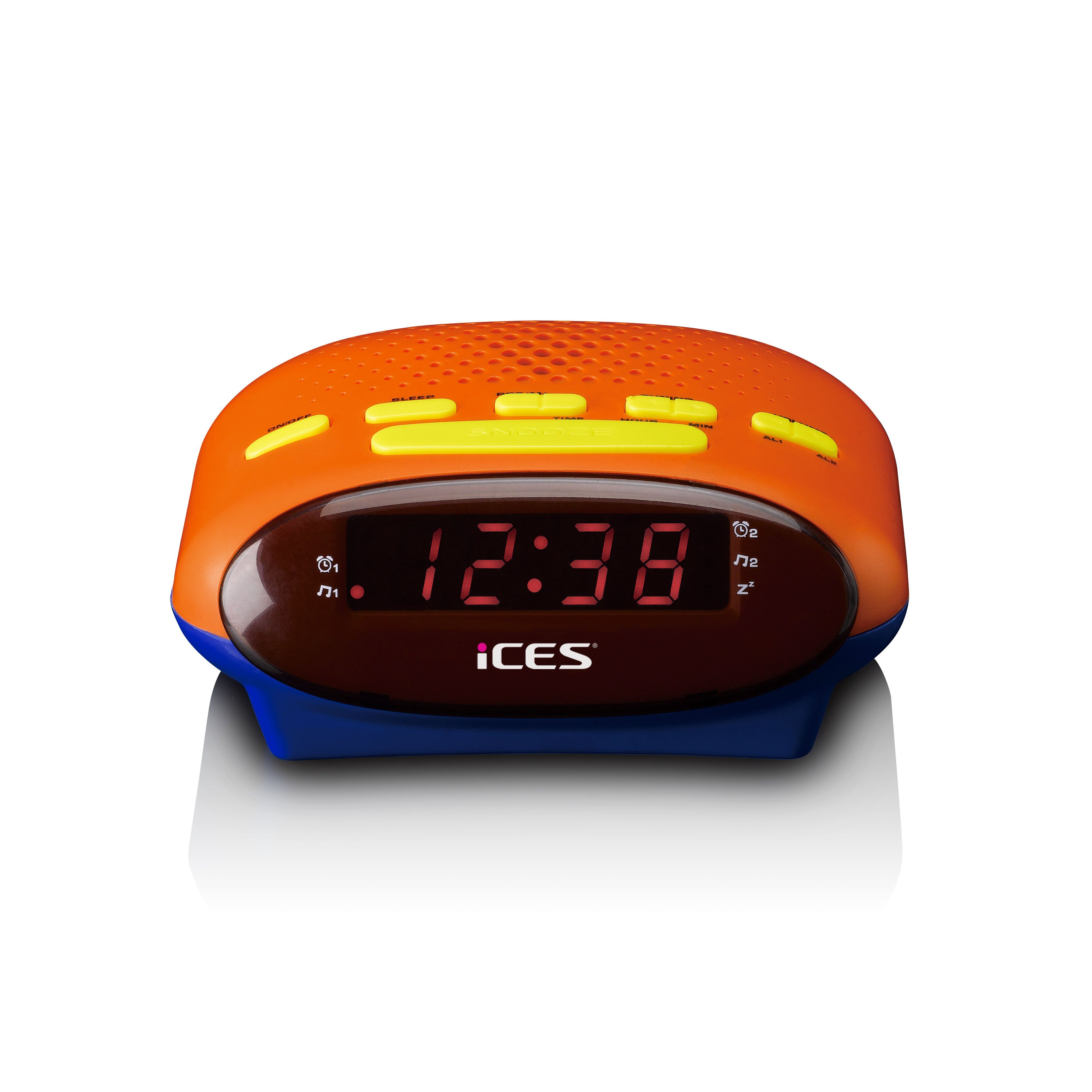 Lenco Radiowecker ICR-210KIDS modernes kinderfreundliches Uhrenradio mit LED Display & Batterie