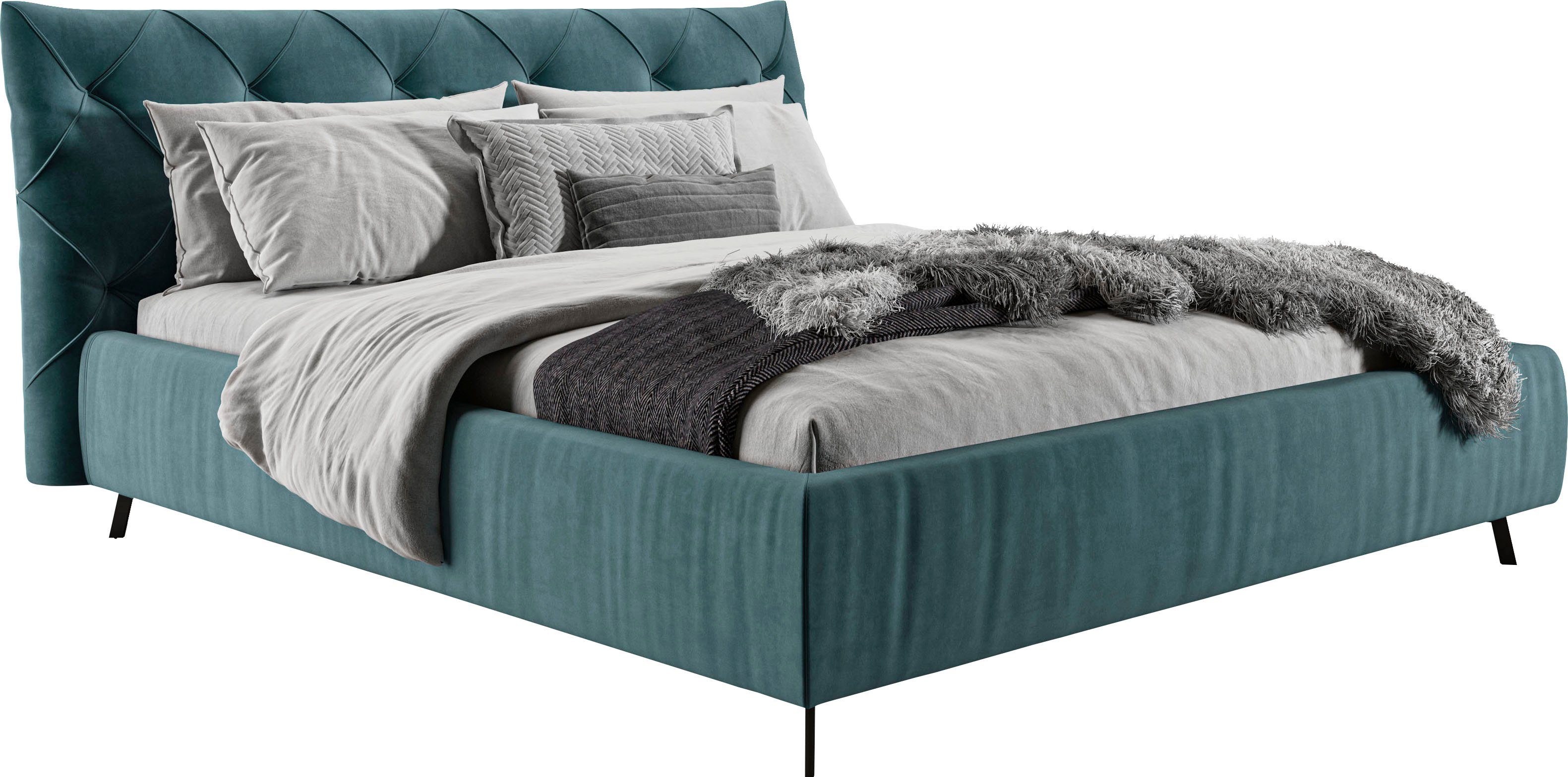 Home affaire Polsterbett Elloree, in 4 Breiten bis 200cm, auch in Leder, Kopfteilhöhe 105 cm, belastbar bis 280 kg, auch in Überlänge 220cm