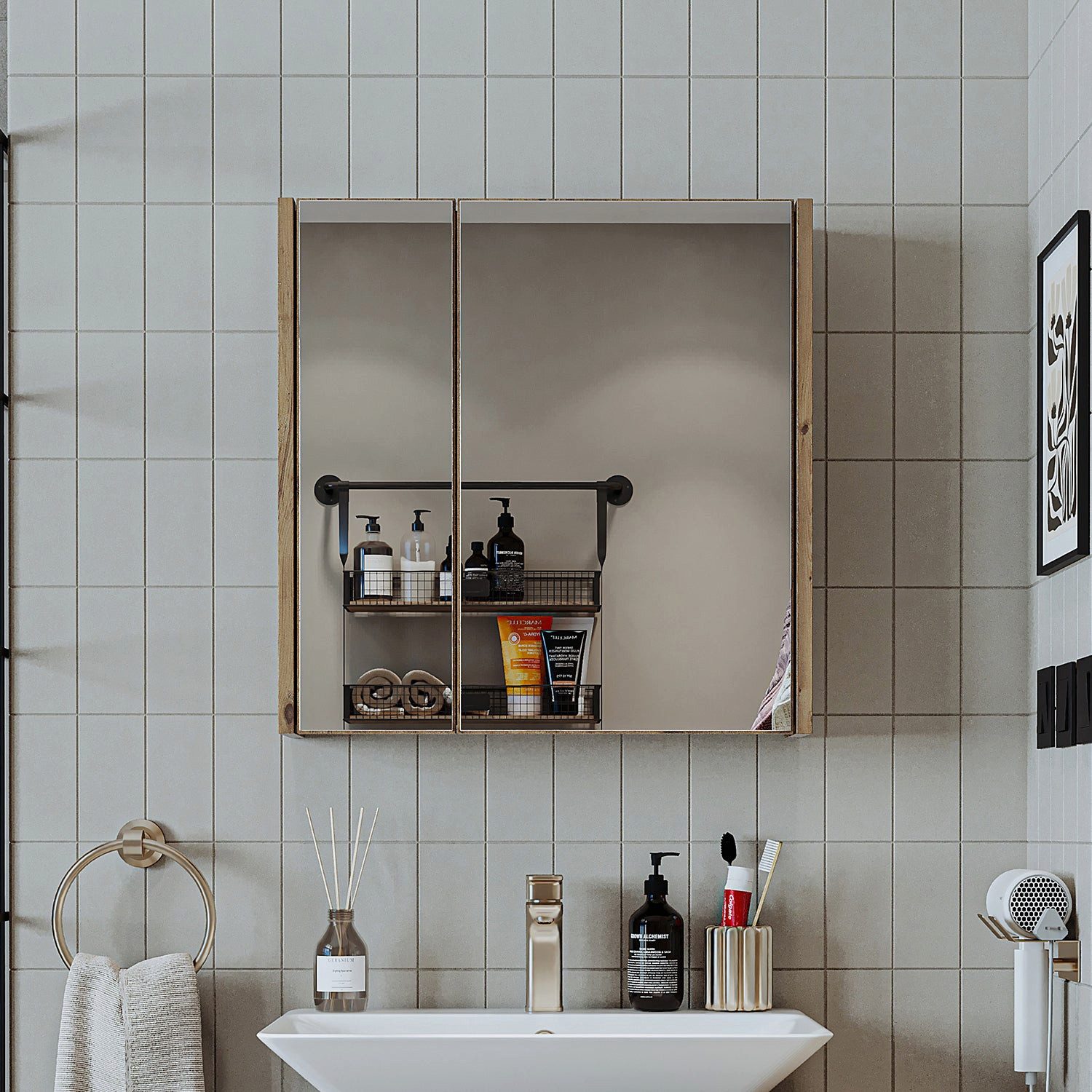 Roomart Badmöbel-Set, (Badezimmer Spiegelschrank, 80 cm günstig online kaufen